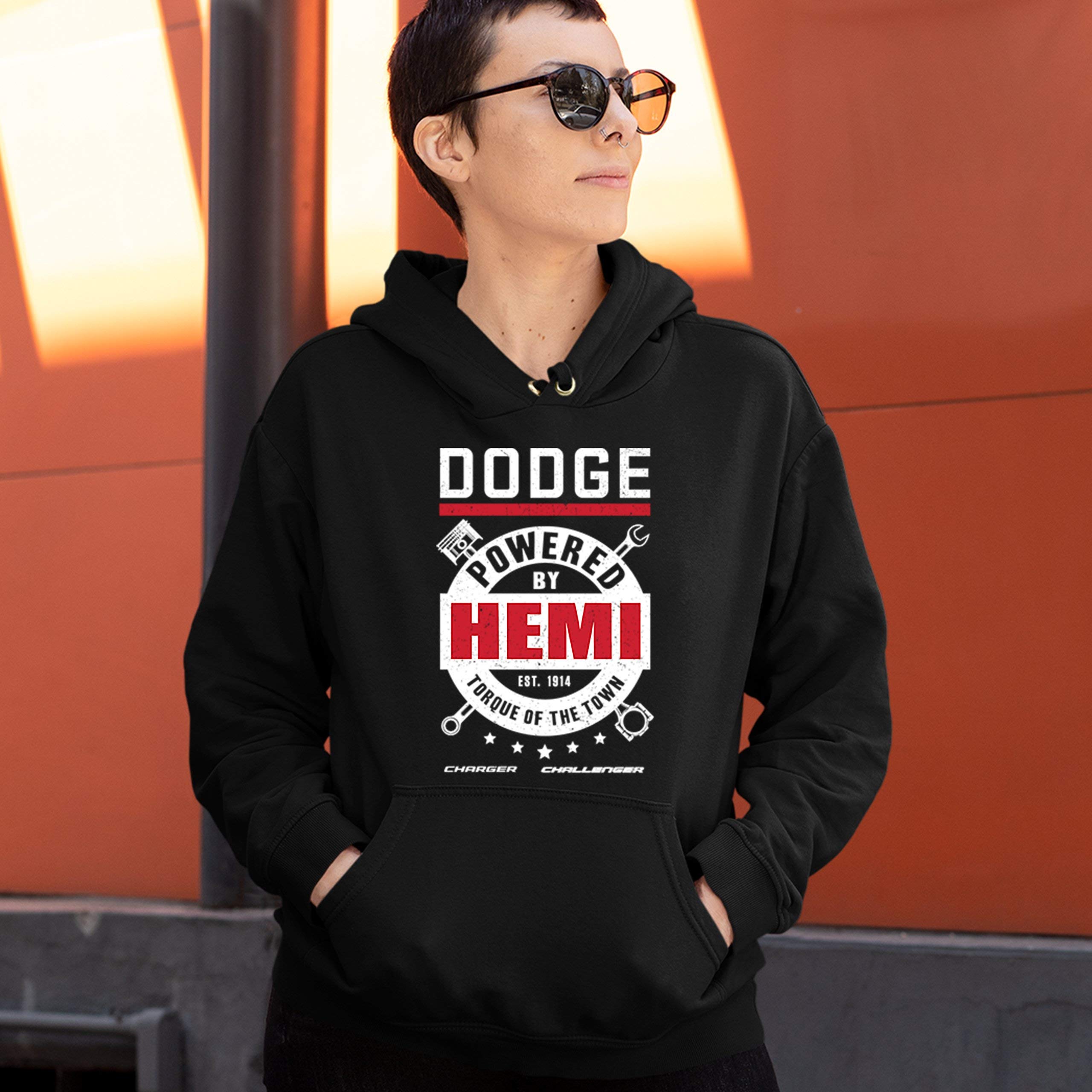 Official Licensed Dodge Charger Challenger Hemi Sweatshirt | Men's Graphic Pullover Hoodie | Perfect for Car Enthusiasts & Racing Fans