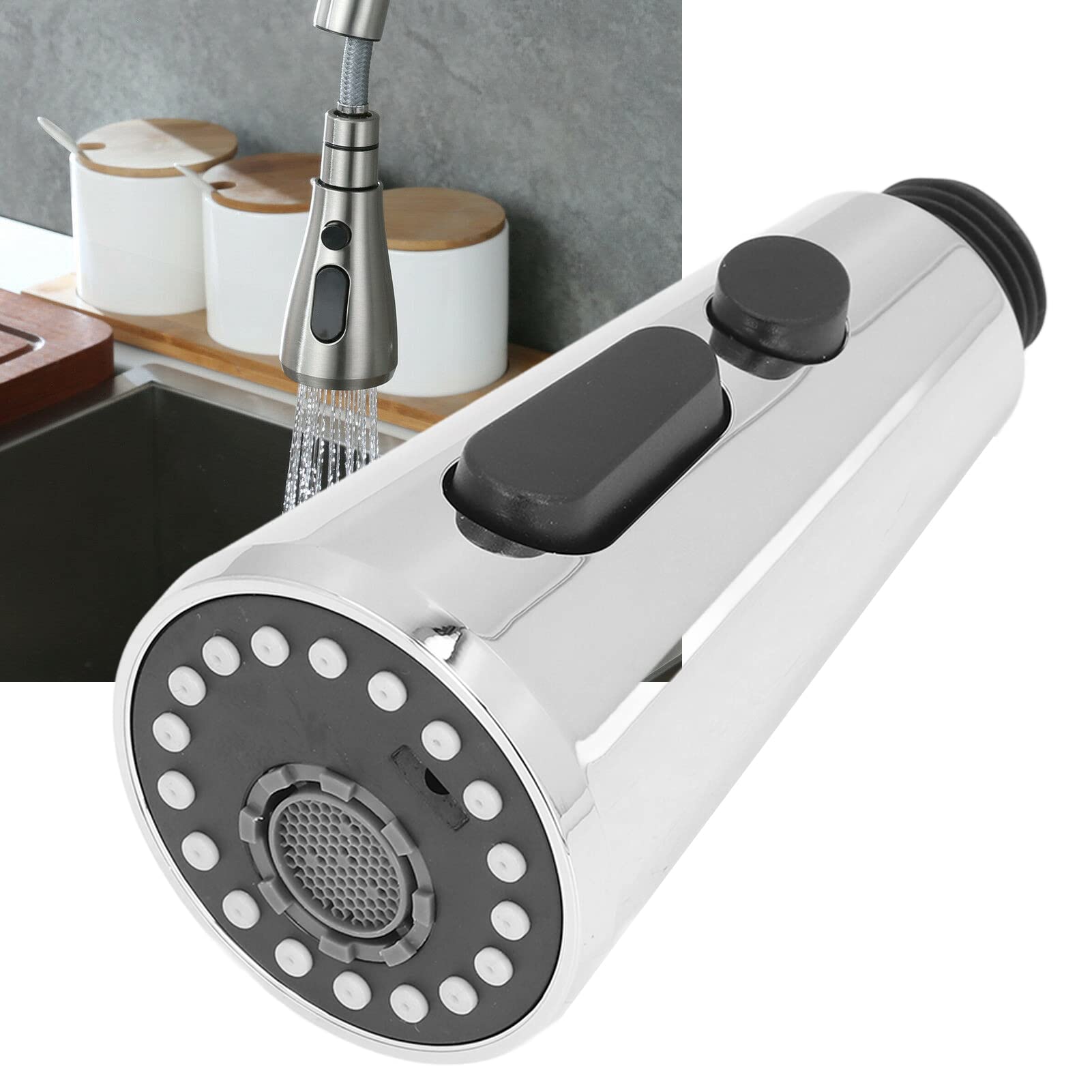 3-Function Pull-Out Kitchen Faucet Spray Head G1/2 for Sink Replacement