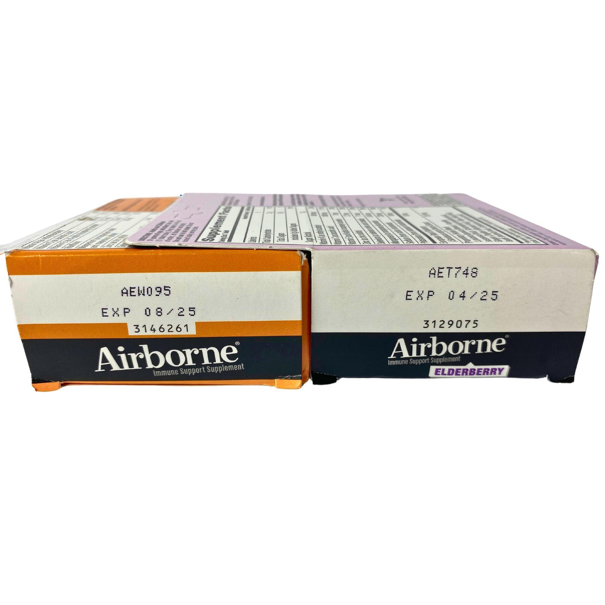 Airborne Immune Support Elderberry & Orange Effervescent Tablets - 20 Tablets (38 Pcs Lot) - Boost Immunity & Fight Colds - Perfect for Travel, Work & Home Use