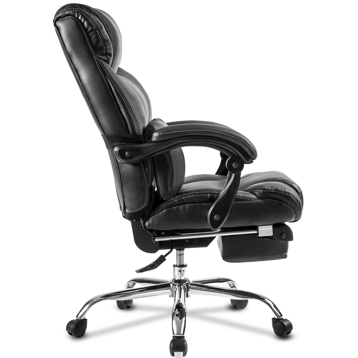 Werty Ergonomic Executive Office Chair - Faux Leather High Back Swivel Chair with Adjustable Height & 360-Degree Rotation for Home & Office Workspaces