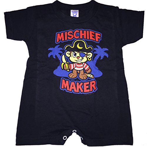 Mischief Maker Pirate Monkey Baby Bodysuit - Cute & Comfortable Infant Onesie for Playtime, Halloween & Photo Shoots