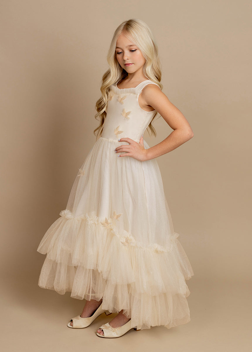 Elegant Cream Sparrow Dress for Women - Perfect for Weddings, Parties & Special Occasions