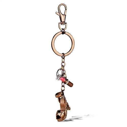 Unisex Two-Tone IP Key Ring with AAA CZ - Perfect for Gifts & Accessories