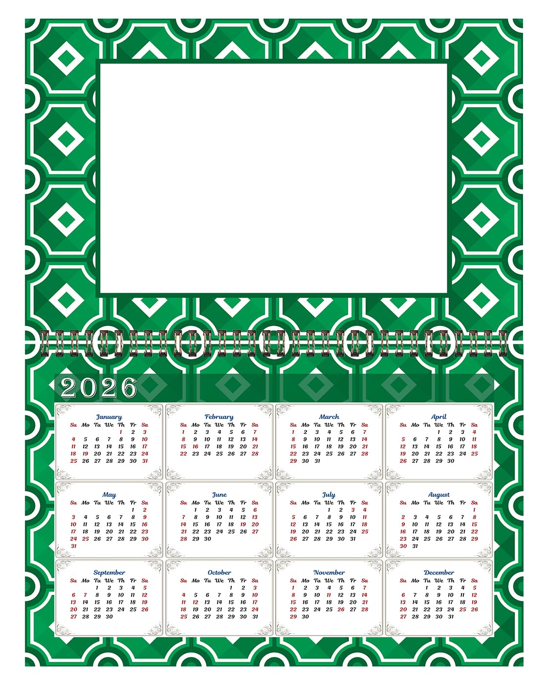 2025 Spiral-Bound Photo Frame Wall Calendar - Customizable 12-Month Desktop & Wall Planner with Photo Insert (Edition #015) - Perfect for Home, Office & Gift Giving