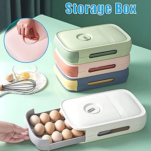 Best Plastic Egg Holder for Refrigerator - 12 Egg Storage Container with Drawer Design, Durable Kitchen Organizer - Perfect for Fridge, Pantry & Breakfast Meal Prep
