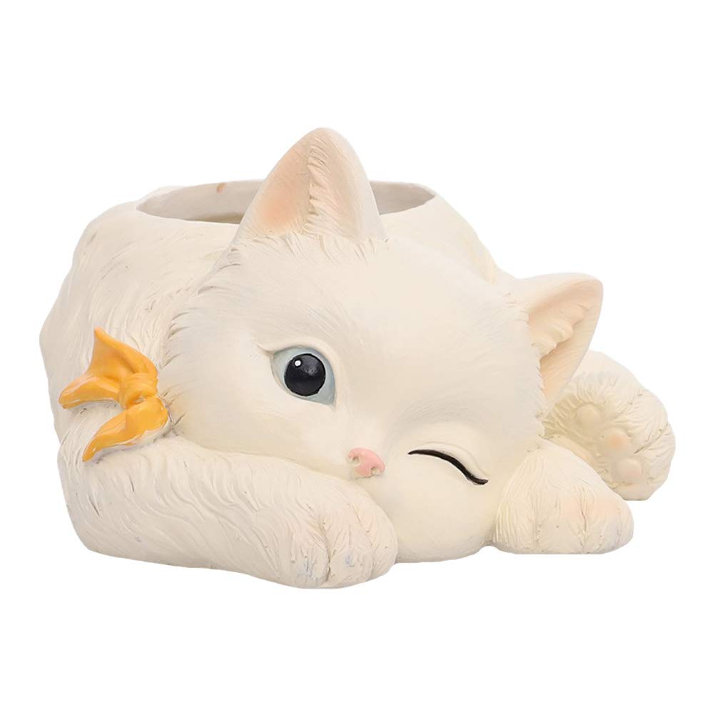 DOITOOL Cat Shaped Flower Pot - Creative Cat Planter for Succulents, Bonsai, Herbs & Indoor Plants | Perfect for Home Decor, Office Desk & Garden Gifts