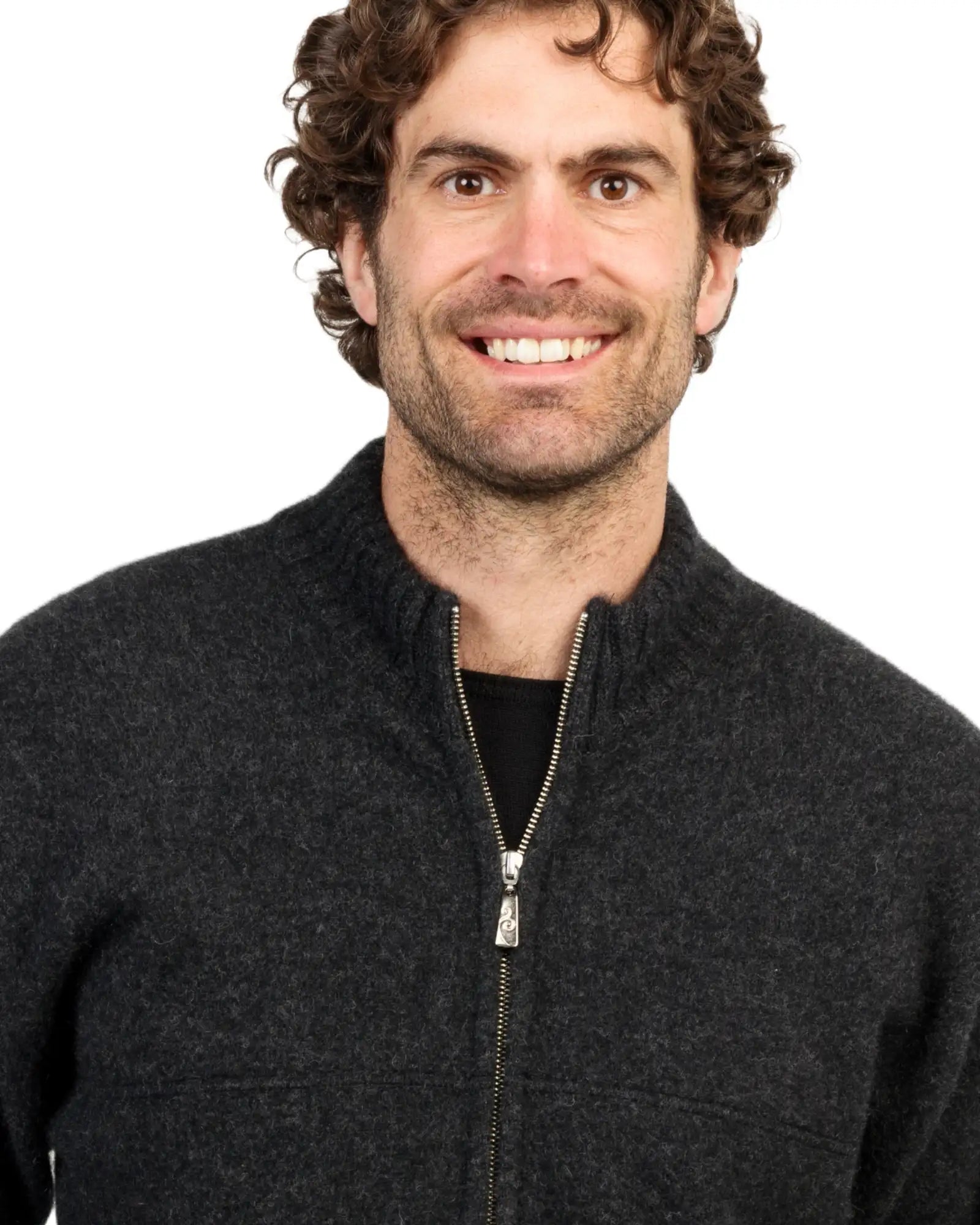 Charcoal Men's Possum Merino Felted Jacket - Warm Winter Outdoor Coat for Hiking & Camping | NE029