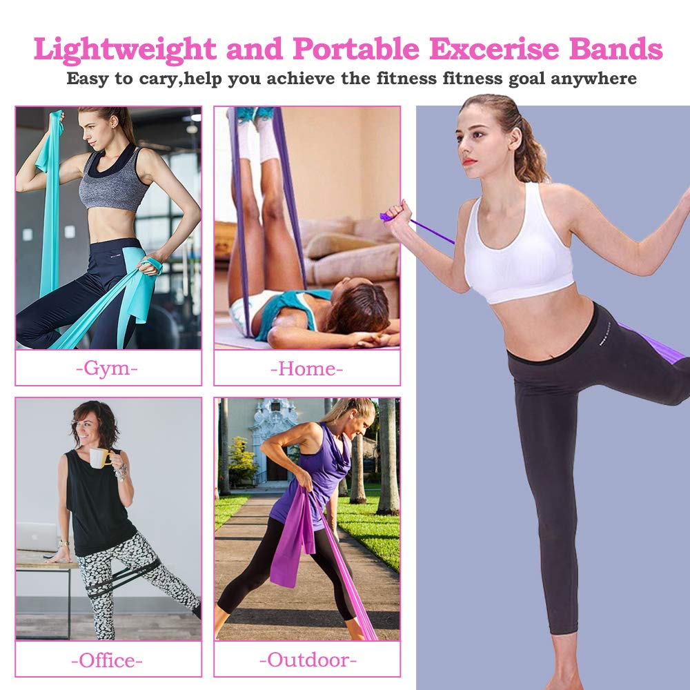 Premium Resistance Band Set - 150mm Non-Slip Exercise Bands for Yoga, Pilates & Home Workouts (Pink, 1.5m, 0.35mm Thickness) - Stretch Bands for Strength Training, Physical Therapy & Fitness Routines