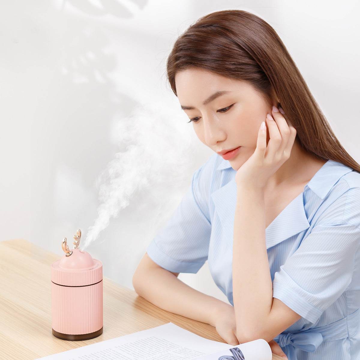 Cute Kawaii Humidifier & Essential Oil Diffuser - Portable Air Mister for Home, Office, Nursery & Yoga Studio | Quiet Ultrasonic Cool Mist Humidifier for Dry Skin, Allergies & Better Sleep