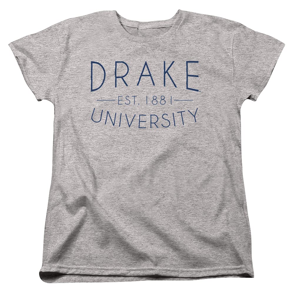 Drake University Official Women's T-Shirt - Simple Design, Athletic Heather Color, X-Large Size - Perfect for Campus Wear, School Spirit Events & Casual Outfits