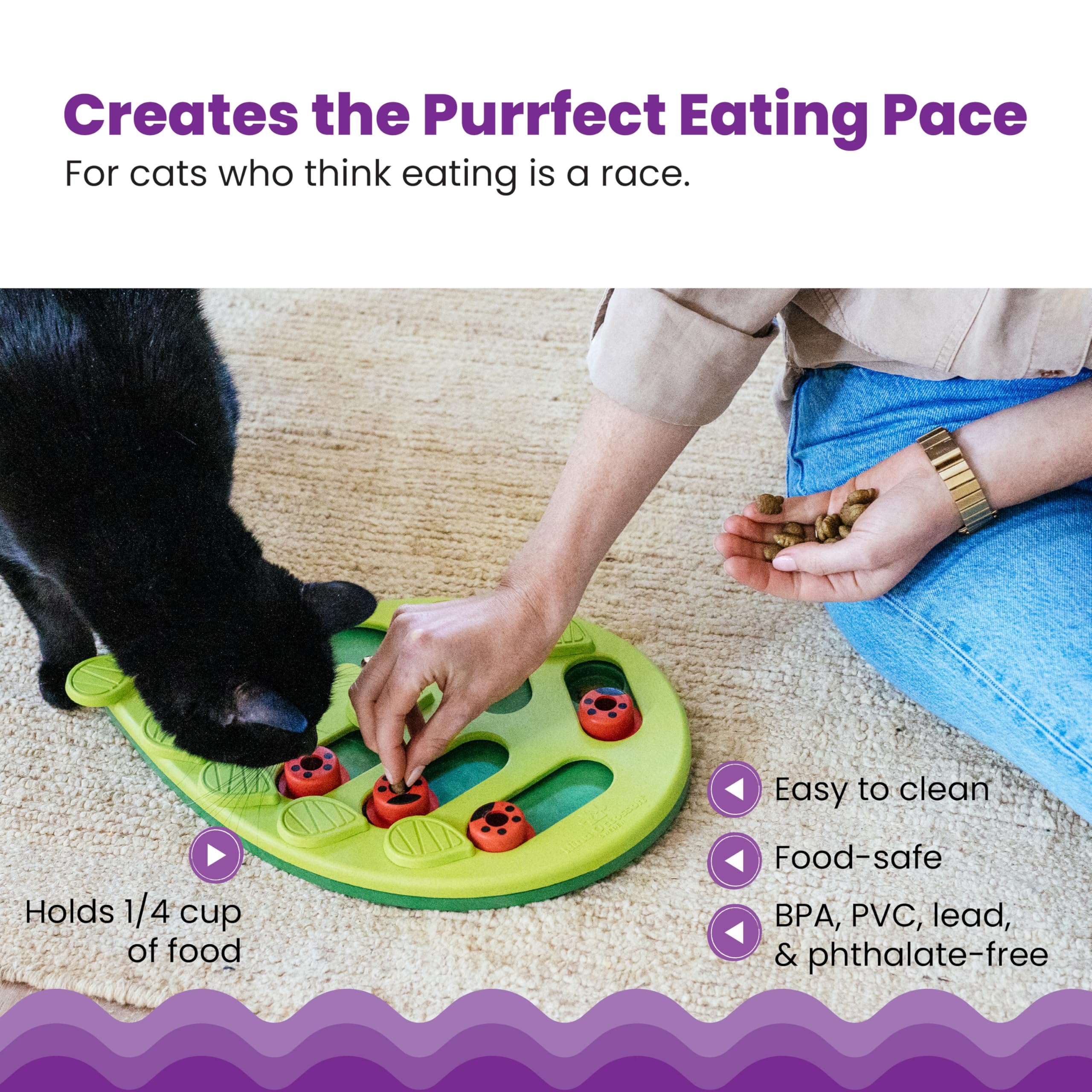 Nina Ottosson Buggin' Out Puzzle & Play - Interactive Cat Treat Puzzle Toy for Indoor Cats - Fun Mental Stimulation & Slow Feeding Game for Kittens & Adult Cats (Perfect for Boredom Relief & Mealtime Enrichment)