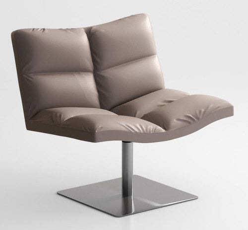 Wave Soft Lounge Chair with Square Base by Tonon - Modern Comfort for Living Room, Bedroom & Office - Relaxing Seating Solution for Home & Workspace