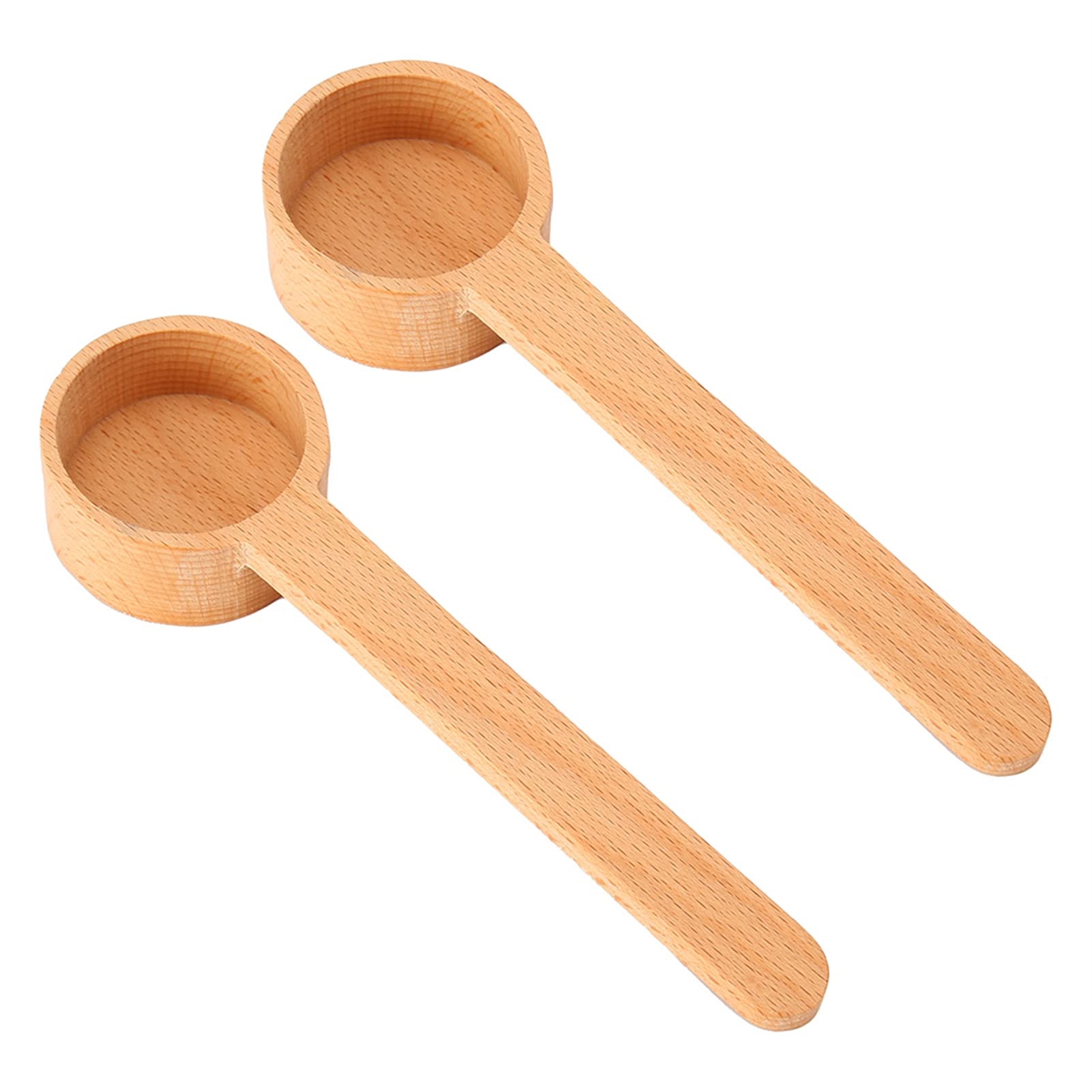 2Pcs Beech Wood Measuring Spoons Set - Perfect for Measuring Milk Powder, Tea, Oatmeal & Sugar (6.6x1.9x0.9in) - Ideal for Baking, Cooking & Coffee Making