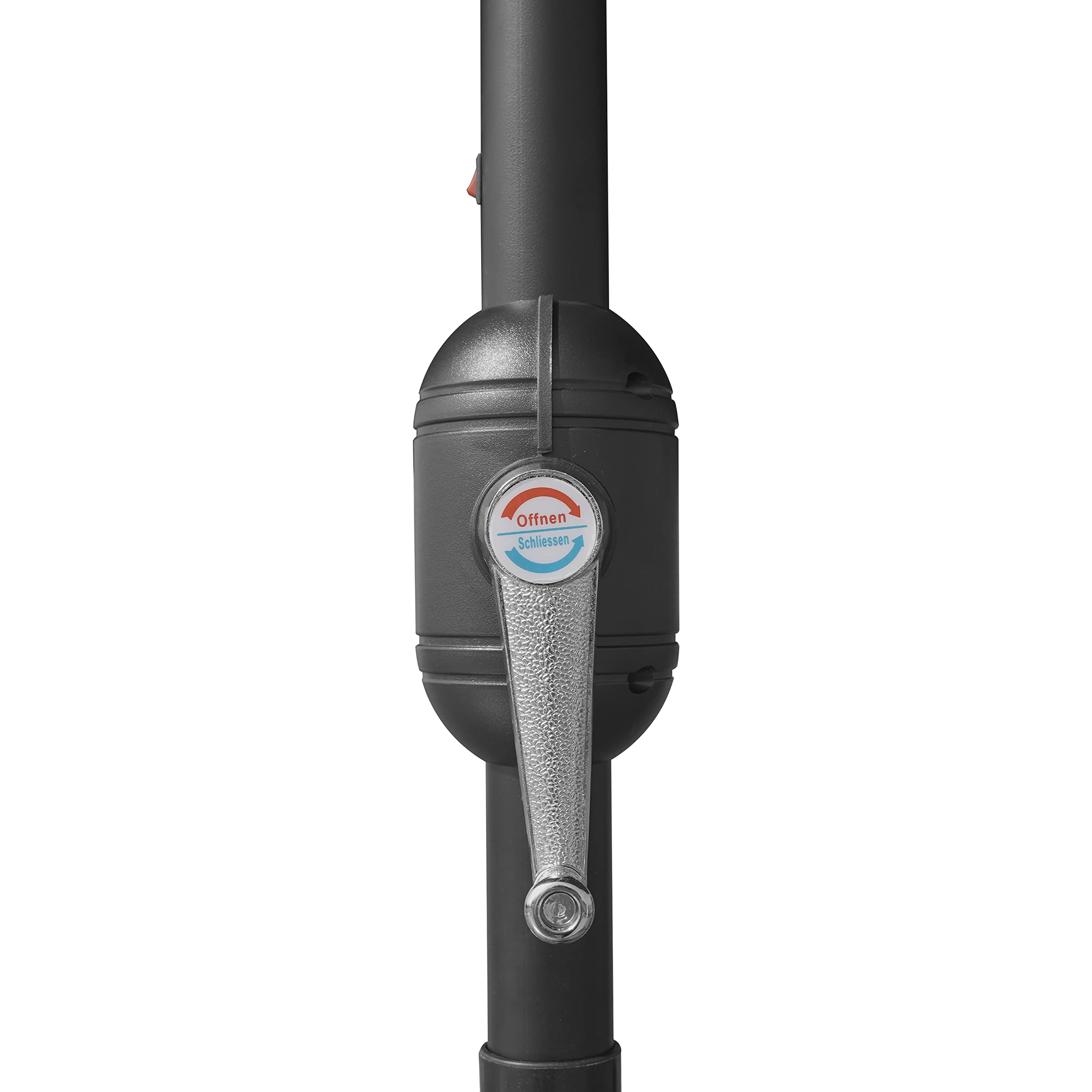 LeisureMod Sierra 9' Outdoor Patio Umbrella with Crank & Tilt Mechanism & Solar LED Lights - Perfect for Backyard, Poolside, and Garden Relaxation
