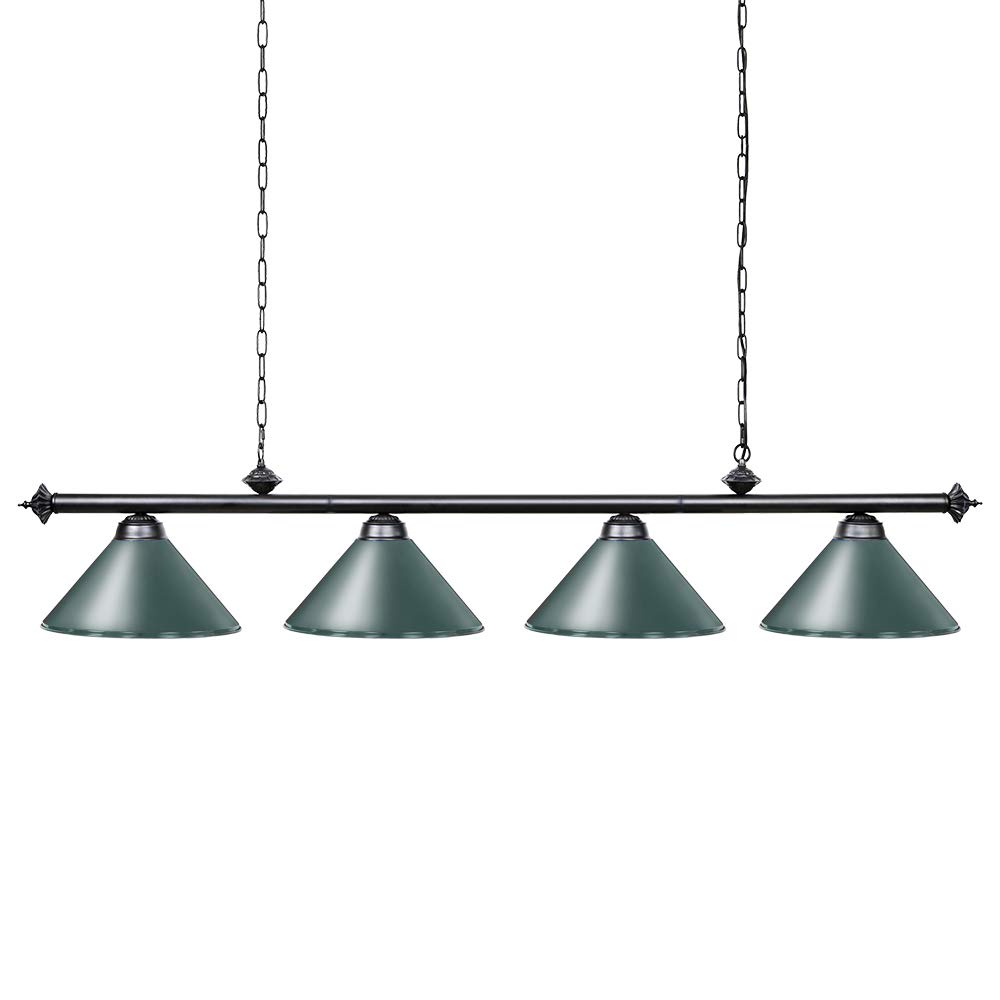 Wellmet 70'' Hanging Pool Table Light Fixture - 4 Lights Billiard Lighting for 7ft 8ft 9ft Tables with Lamp Shades - Perfect for Pool Tables, Billiard Tables, Snooker Tables & Kitchen Island Lighting - Ideal for Game Rooms, Bars, and Home Entertainment Spaces