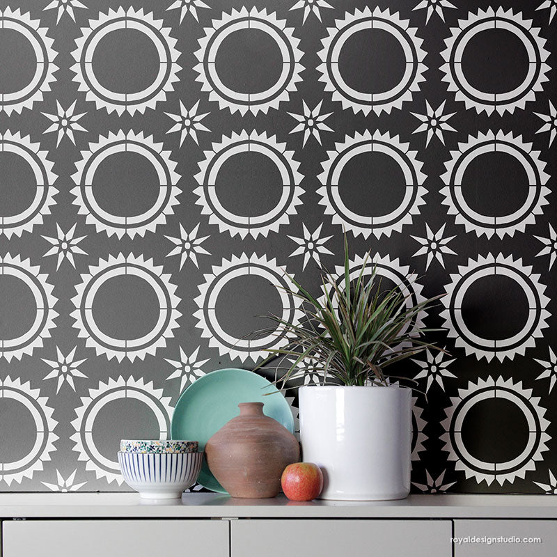 Orion Star Tile Stencil - Reusable DIY Wall & Floor Stenciling Kit for Home Decor, Crafts, and Mosaic Projects | Perfect for Bathroom, Kitchen Backsplash, and Outdoor Patio Designs