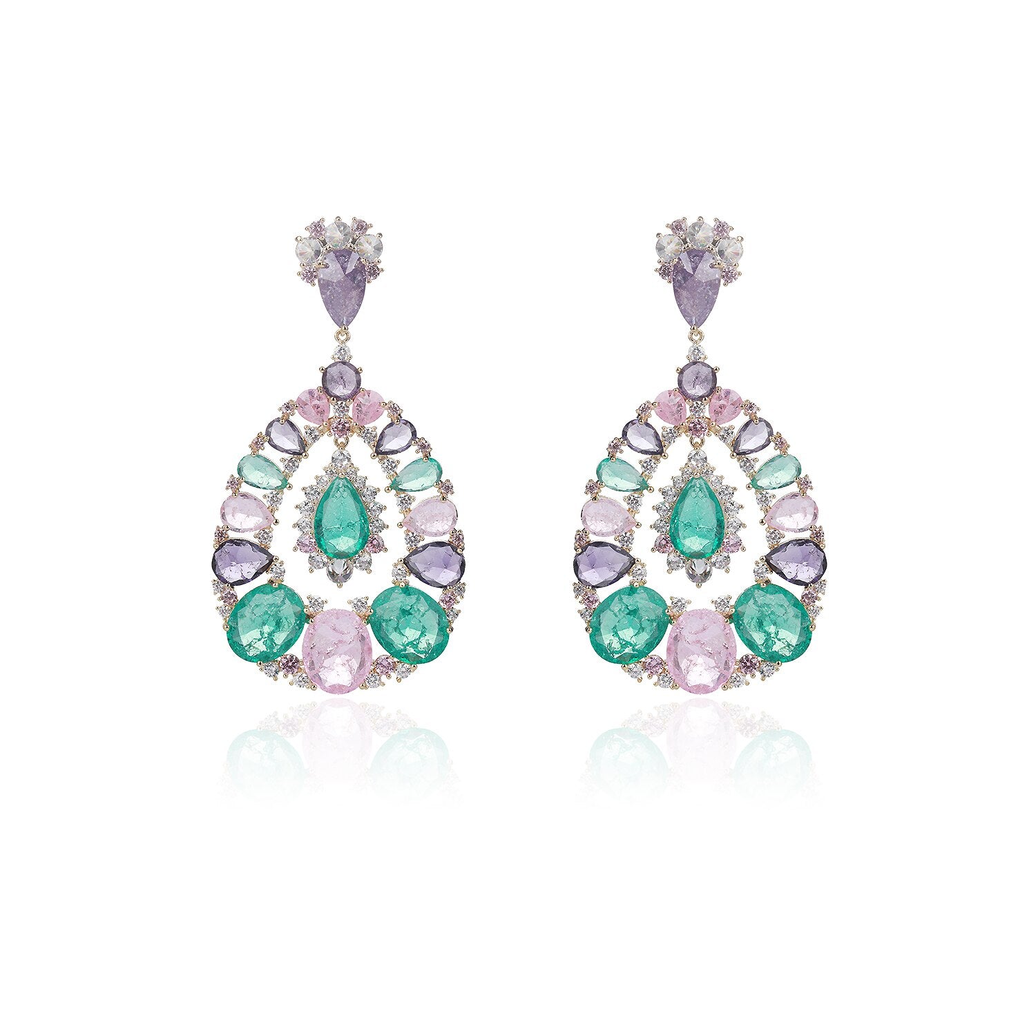 Cubic Zirconia CZ Leaf Earrings for Wedding | Crystal Flower Dangle Earrings for Bride & Women | Birthday Party Jewelry Gift CE11460 | Perfect for Bridal Shower, Anniversary & Special Occasions