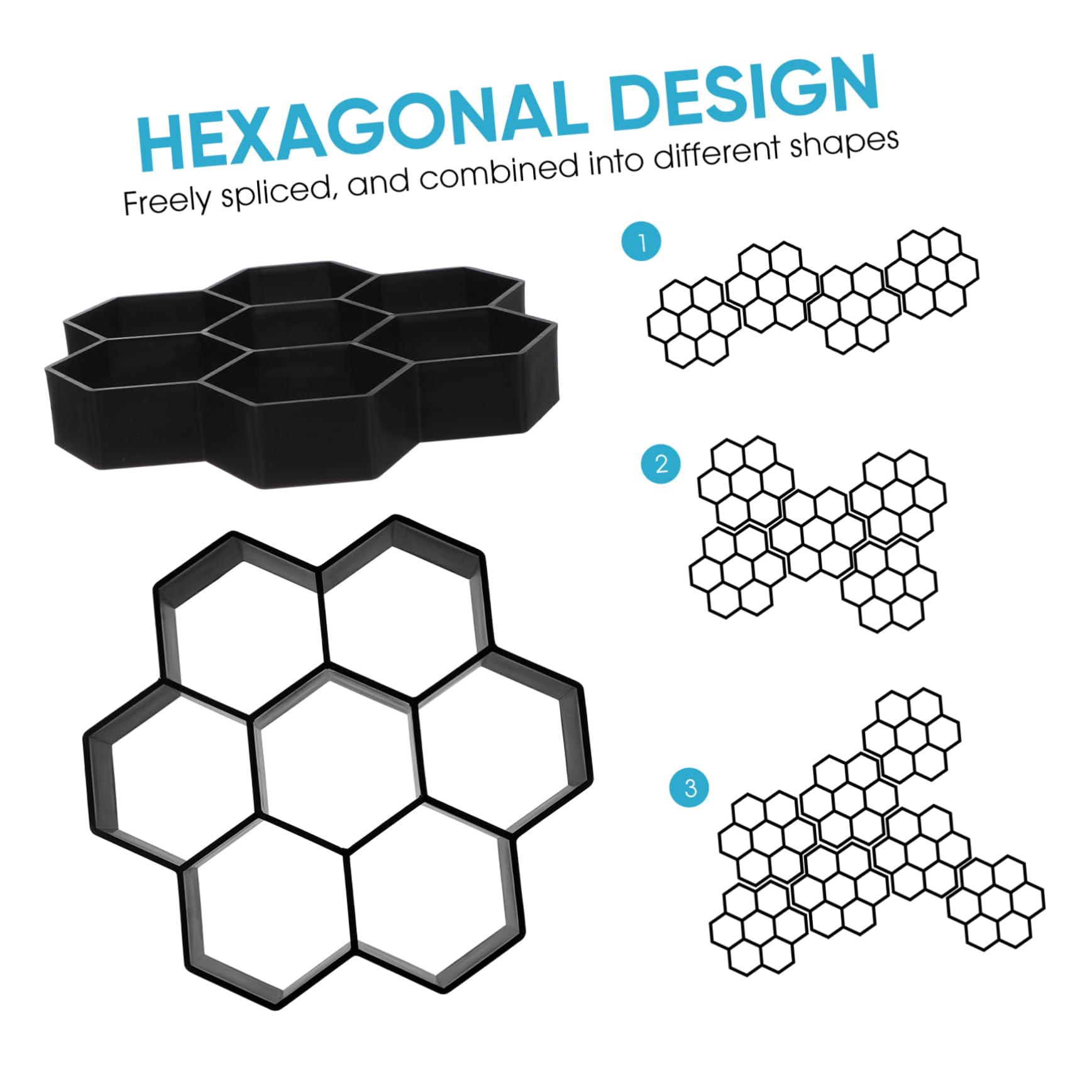 Hexagonal Concrete Brick Mold - DIY Cement Floor Tile Molds for Garden, Driveway & Walkway | Durable Walk Maker for Outdoor Patio, Pathway & Landscaping Projects