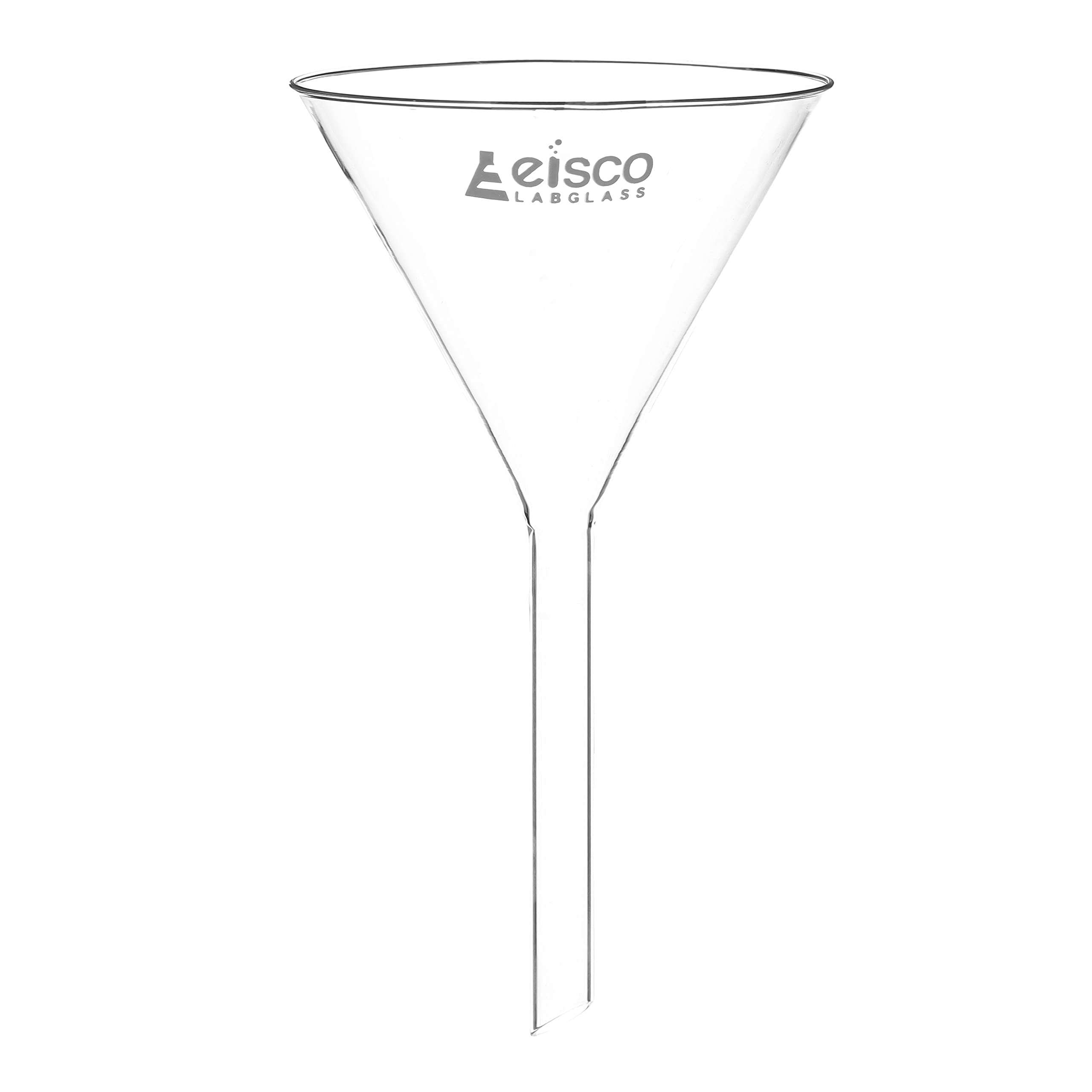 EISCO 125mm Borosilicate Glass Filter Funnel with 60° Angle & 16mm Plain Stem - Laboratory Grade for Chemistry Experiments & Scientific Research