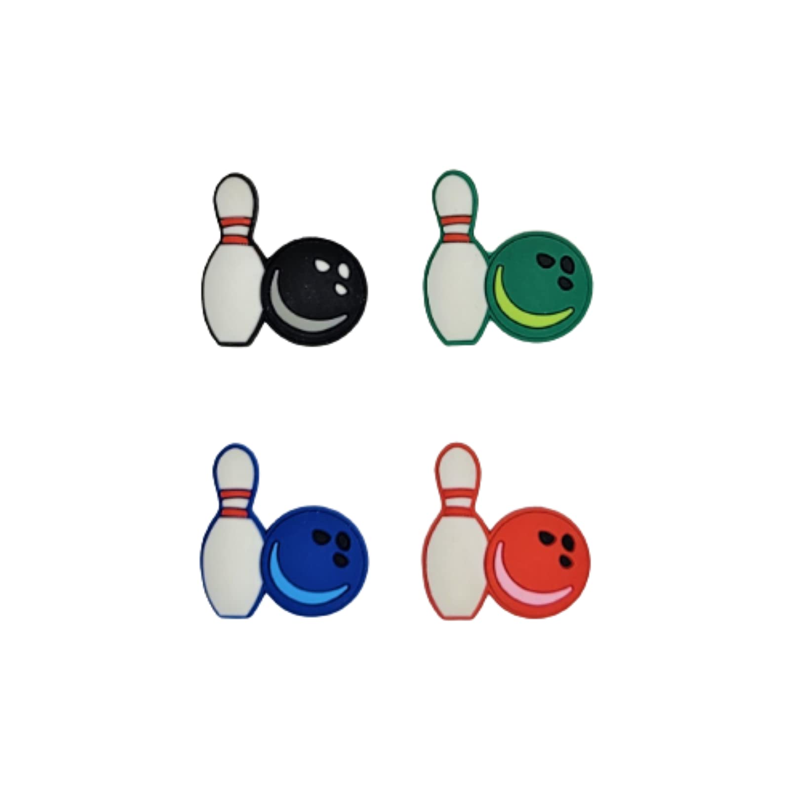 Crocs Compatible Bowling Shoe Charms - Set of 4 Decorative Jibbitz for Sports Enthusiasts | Perfect for Bowling Parties, Casual Wear & Crocs Customization