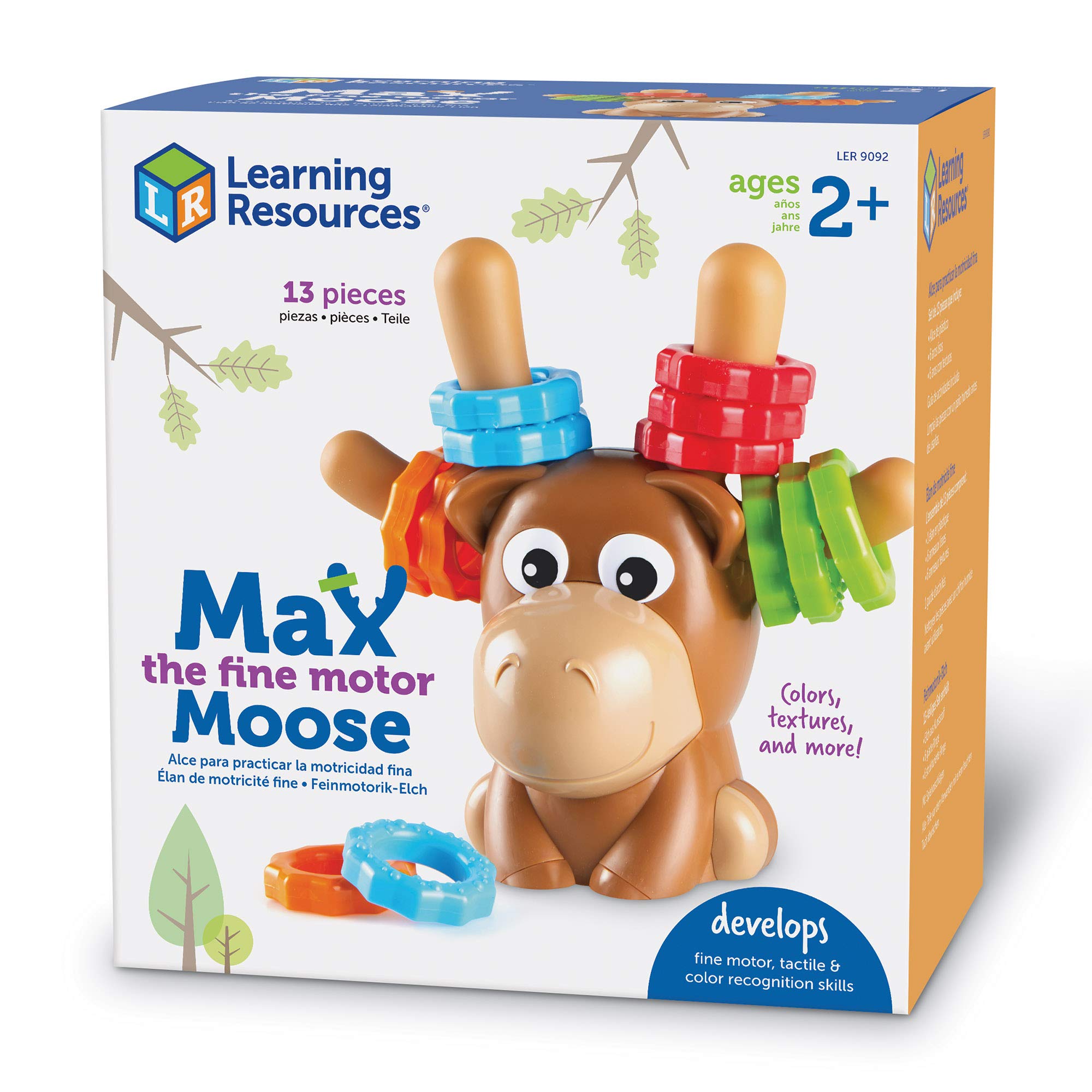 Learning Resources Max the Fine Motor Moose - 13-Piece Toddler Learning Toy for Fine Motor Skills Development, Preschool Educational Toys for Kids Ages 2+ | Perfect for Early Childhood Development & Classroom Activities