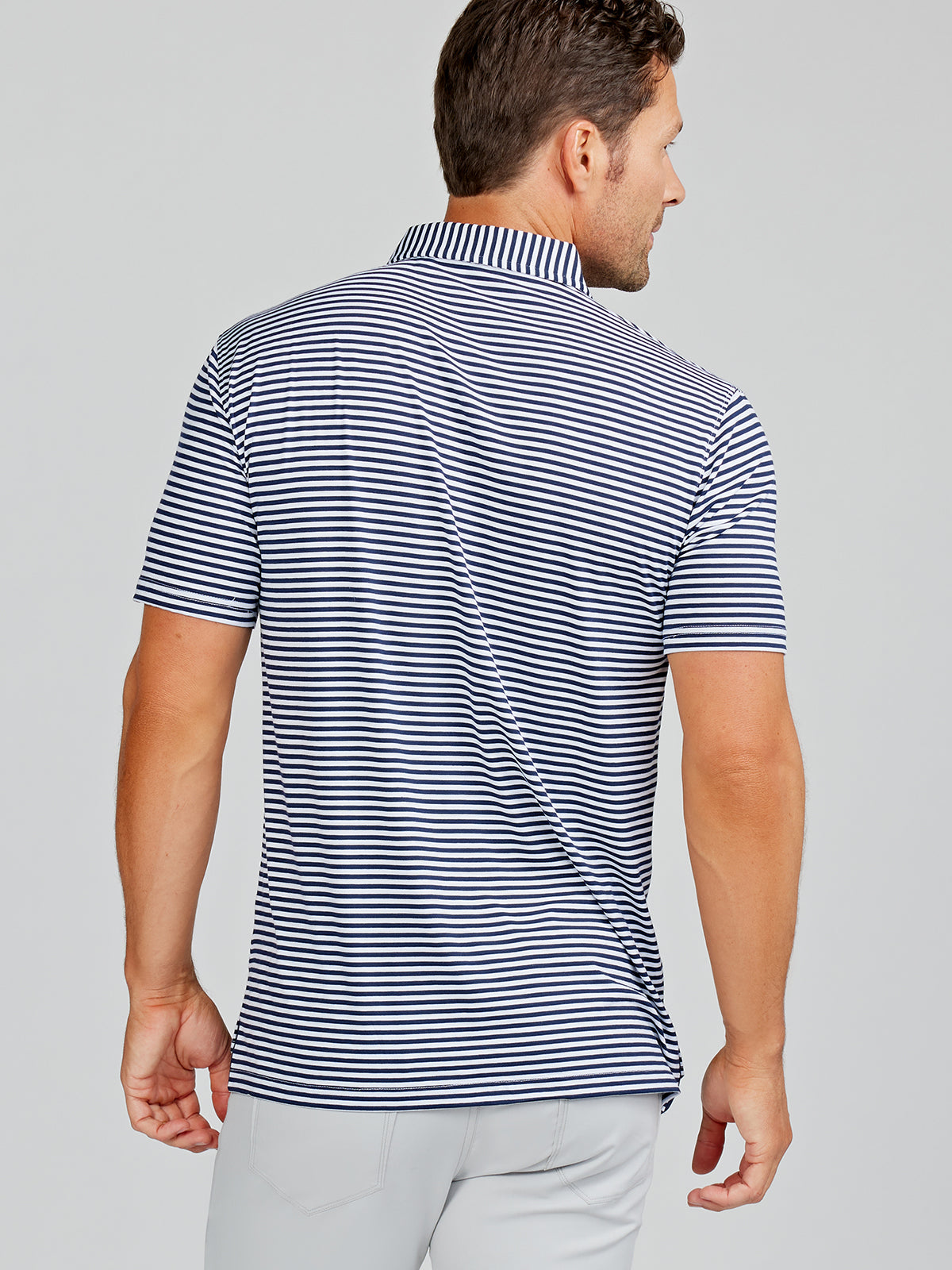 Cloud Polo Air Stripe Men's Breathable Golf Shirt - Perfect for Golf, Tennis & Casual Wear | Moisture-Wicking & UV Protection