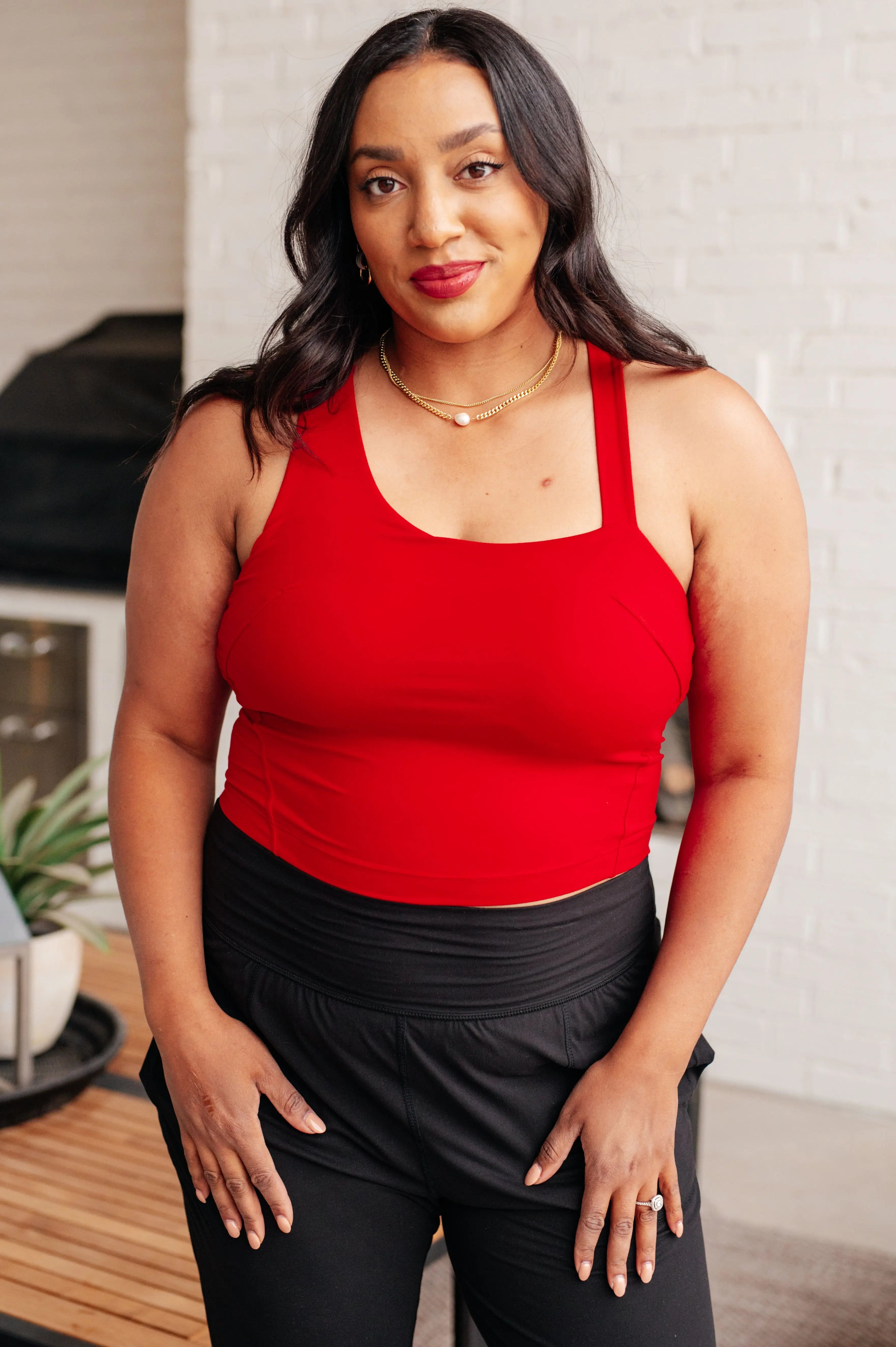 Doing it For Me Asymmetrical Tank Top - True Red Women's Fashion Trendy Off-Shoulder Blouse for Casual Wear & Summer Outfits