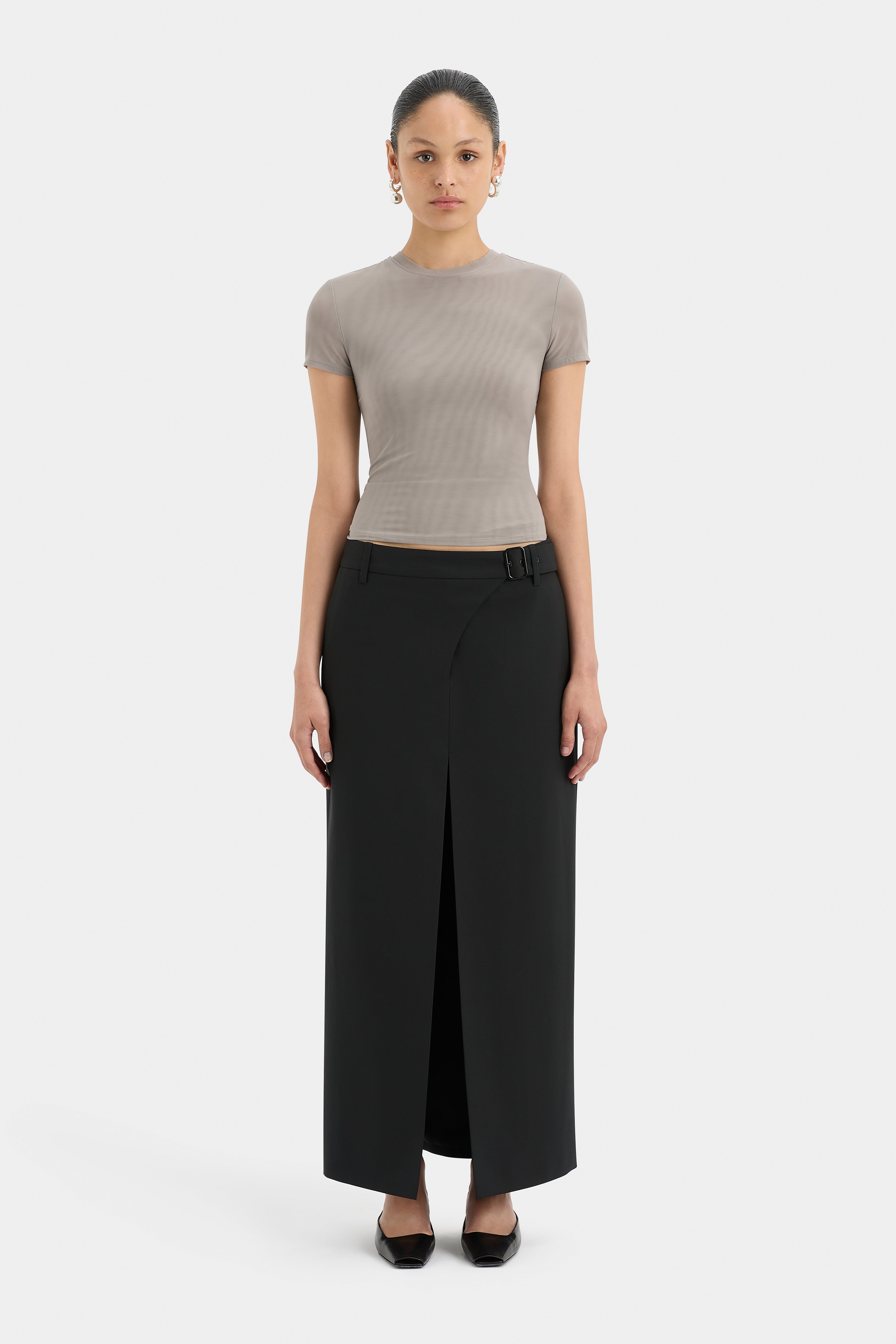 Leonardo Belted Skirt for Women - High Waist Wrap Midi Skirt with Adjustable Belt - Perfect for Office, Date Night & Casual Outfits