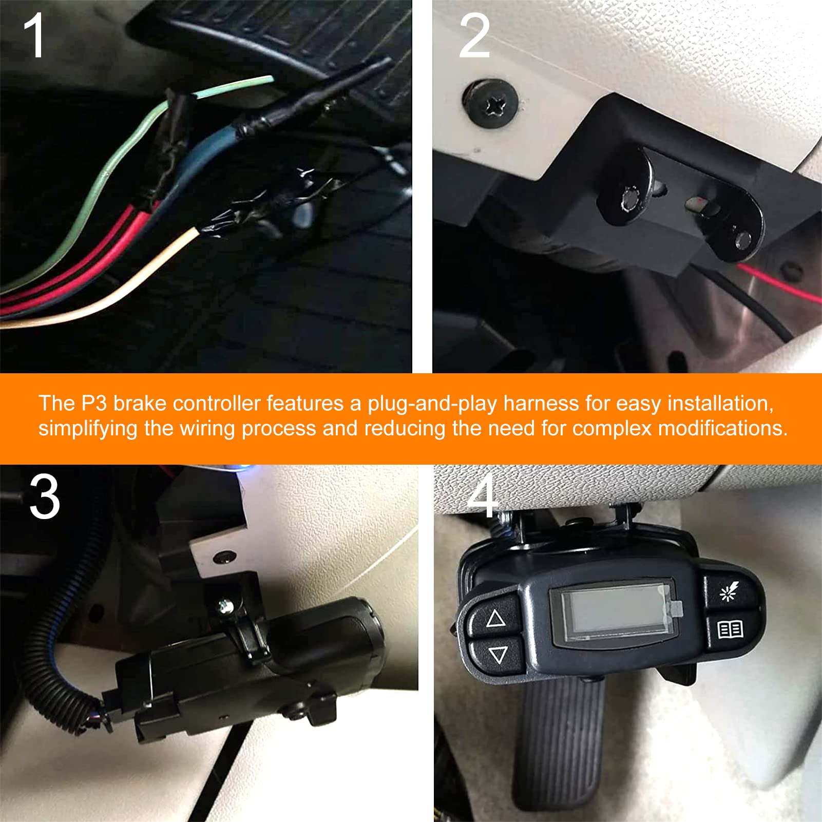 Universal Trailer Brake Controller Kit - Compatible with Tekonsha & 90195 P3 Brake Controllers | Heavy-Duty Towing Solution for RVs, Boats & Utility Trailers | Easy Installation & Reliable Performance
