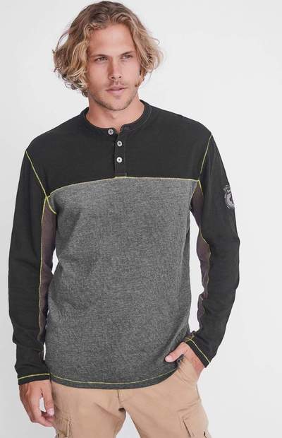 Men's Alp N Rock Lukas Henley Shirt - Comfortable Casual Button-Up for Outdoor Adventures & Everyday Wear
