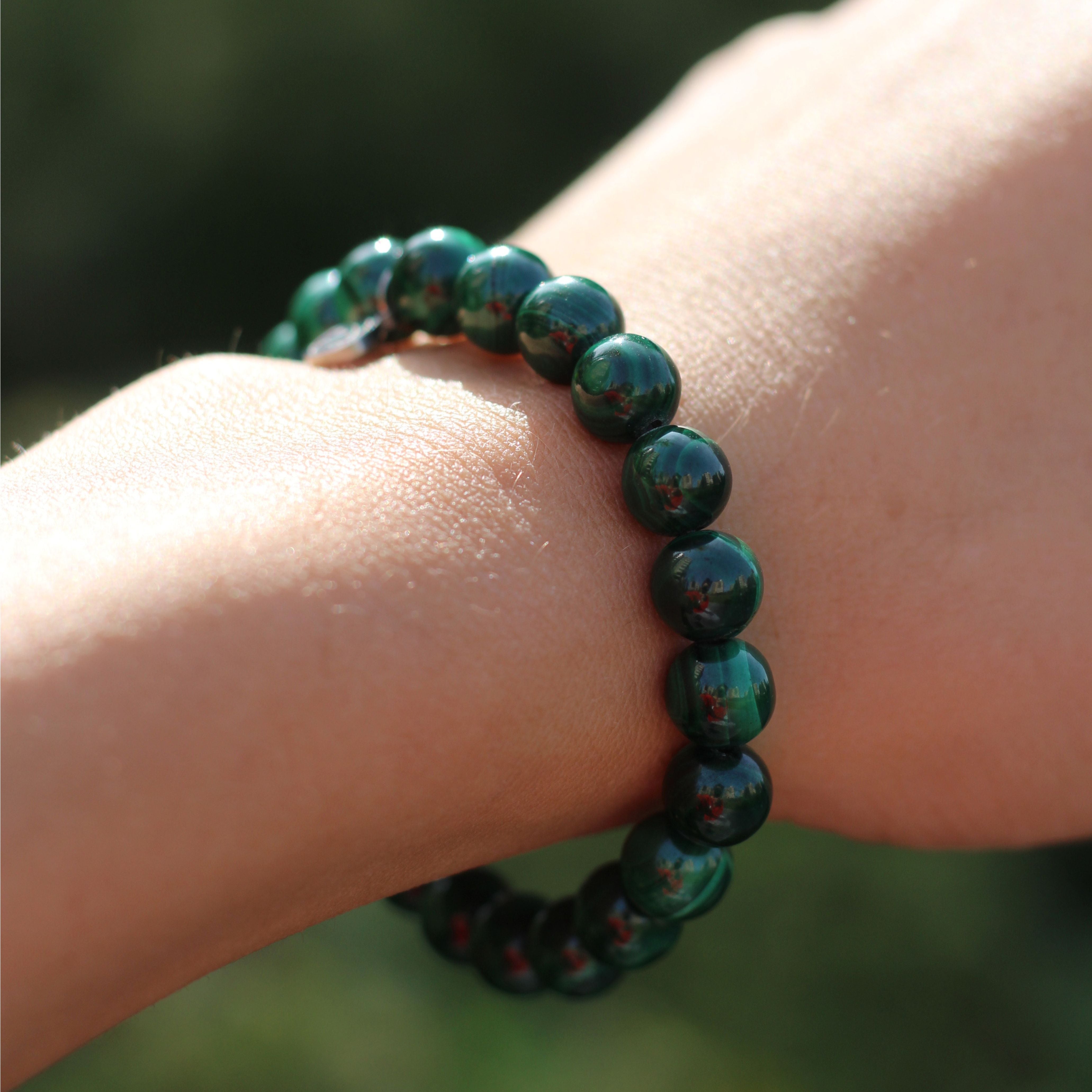 Natural Malachite Gemstone Bracelet for Women - Healing Crystal Jewelry for Protection & Positive Energy - Perfect for Meditation, Yoga & Spiritual Gifts