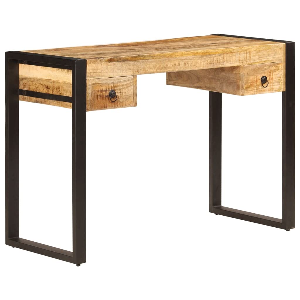 Solid Mango Wood Home Office Computer Desk, Spacious 43.3