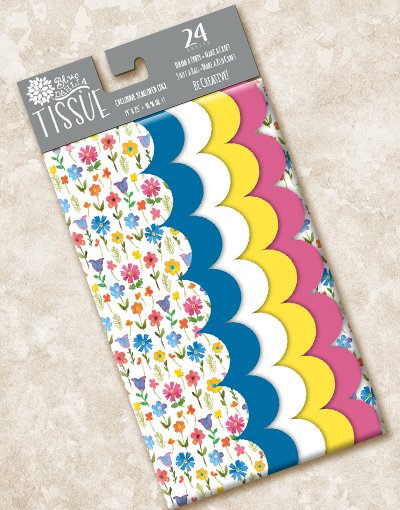 Bright Flowers Scalloped Tissue Paper - Decorative Gift Wrapping, Party Decorations & DIY Craft Supplies for Weddings, Birthdays & Home Decor