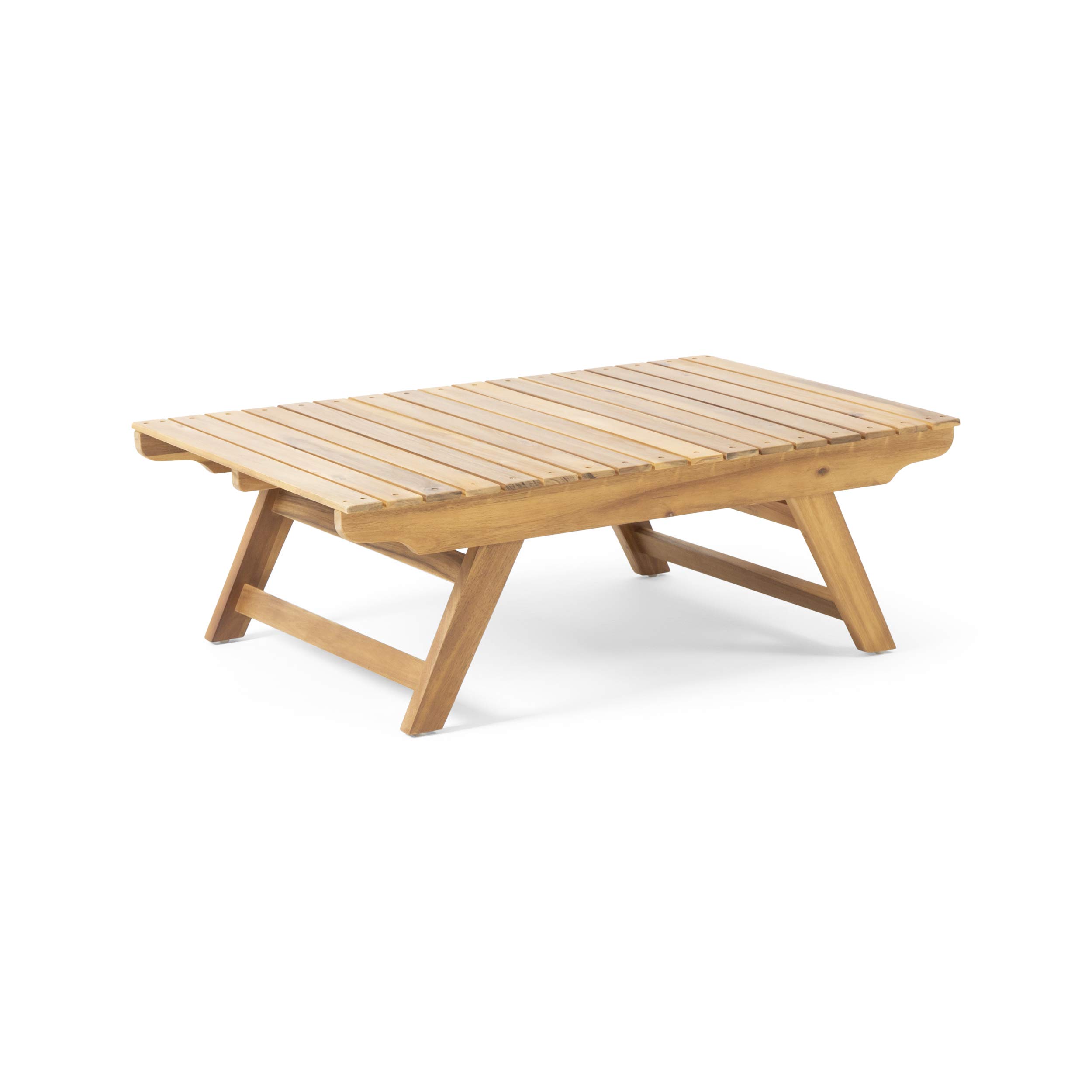 Premium Outdoor Wooden Coffee Table - Teak Finish, Weather-Resistant & Durable for Patio, Garden, Deck, and Poolside Use - GDFStudio by Great Deal Furniture