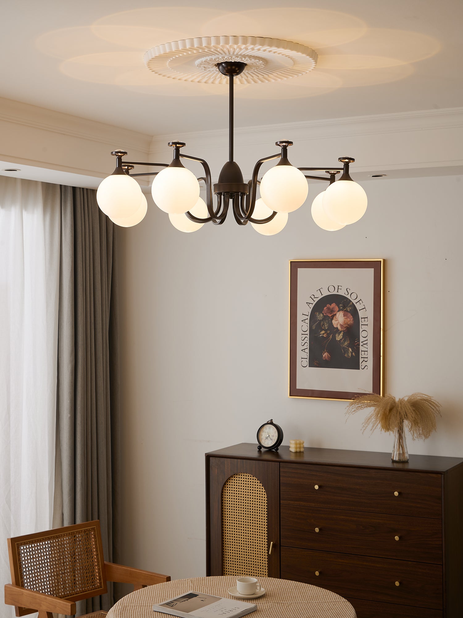 Isolde Crystal Chandelier - Elegant Modern Ceiling Light Fixture for Dining Room, Living Room & Bedroom | Dimmable LED Lighting for Home Decor