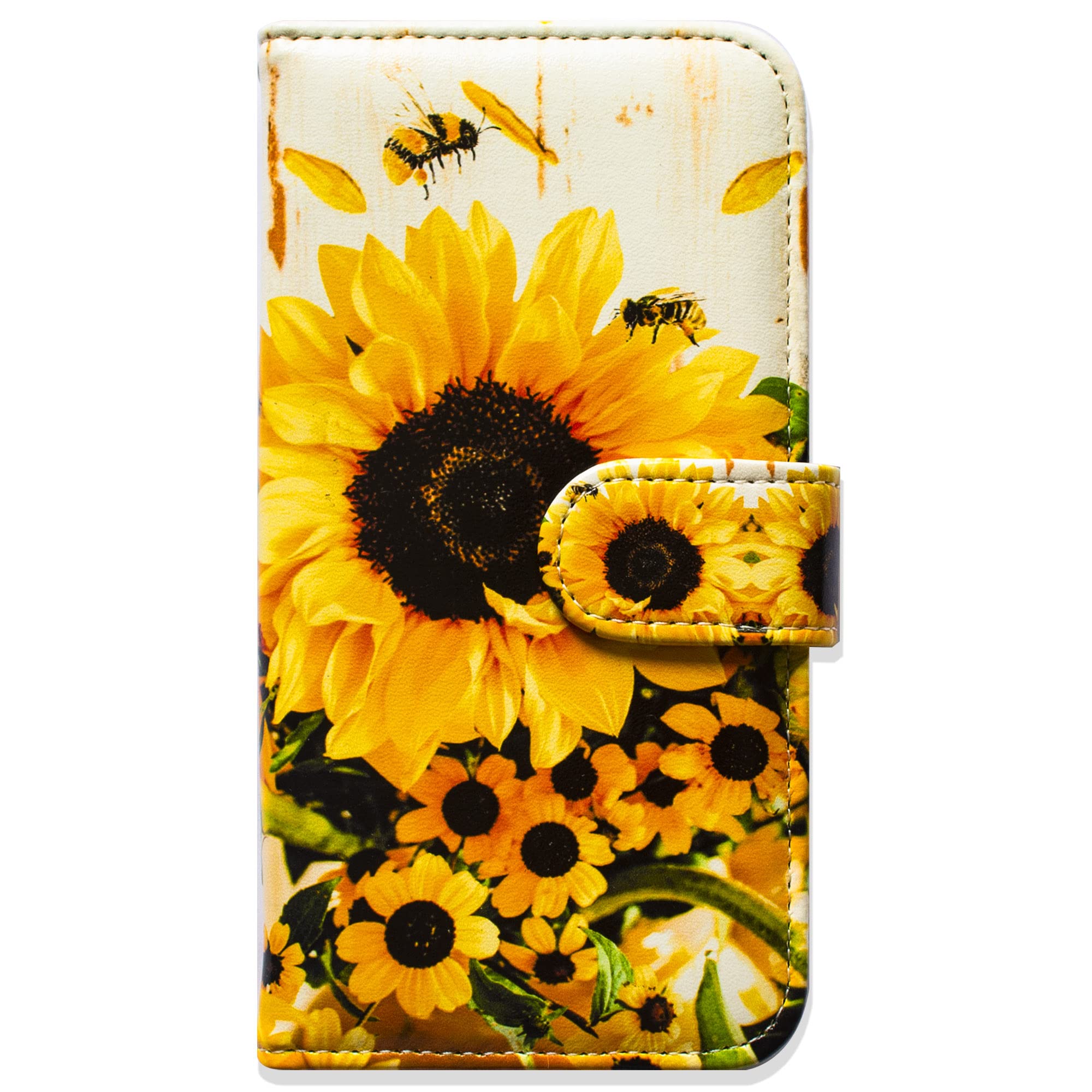 **Sunflower Bee Flip Wallet Case for Moto G Stylus 5G 2022 – Card Slot Holder & Kickstand – Perfect for Work, Travel, and Everyday Protection**