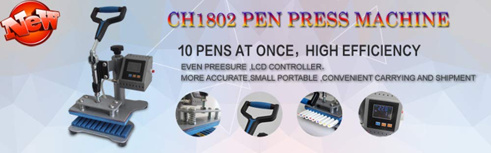 110V 10-Piece Pen Heat Transfer Machine - Multi-Station Ballpoint Heat Press for DIY Crafts, T-Shirts, Mugs & Personalized Gifts (Perfect for Small Businesses & Home Use)