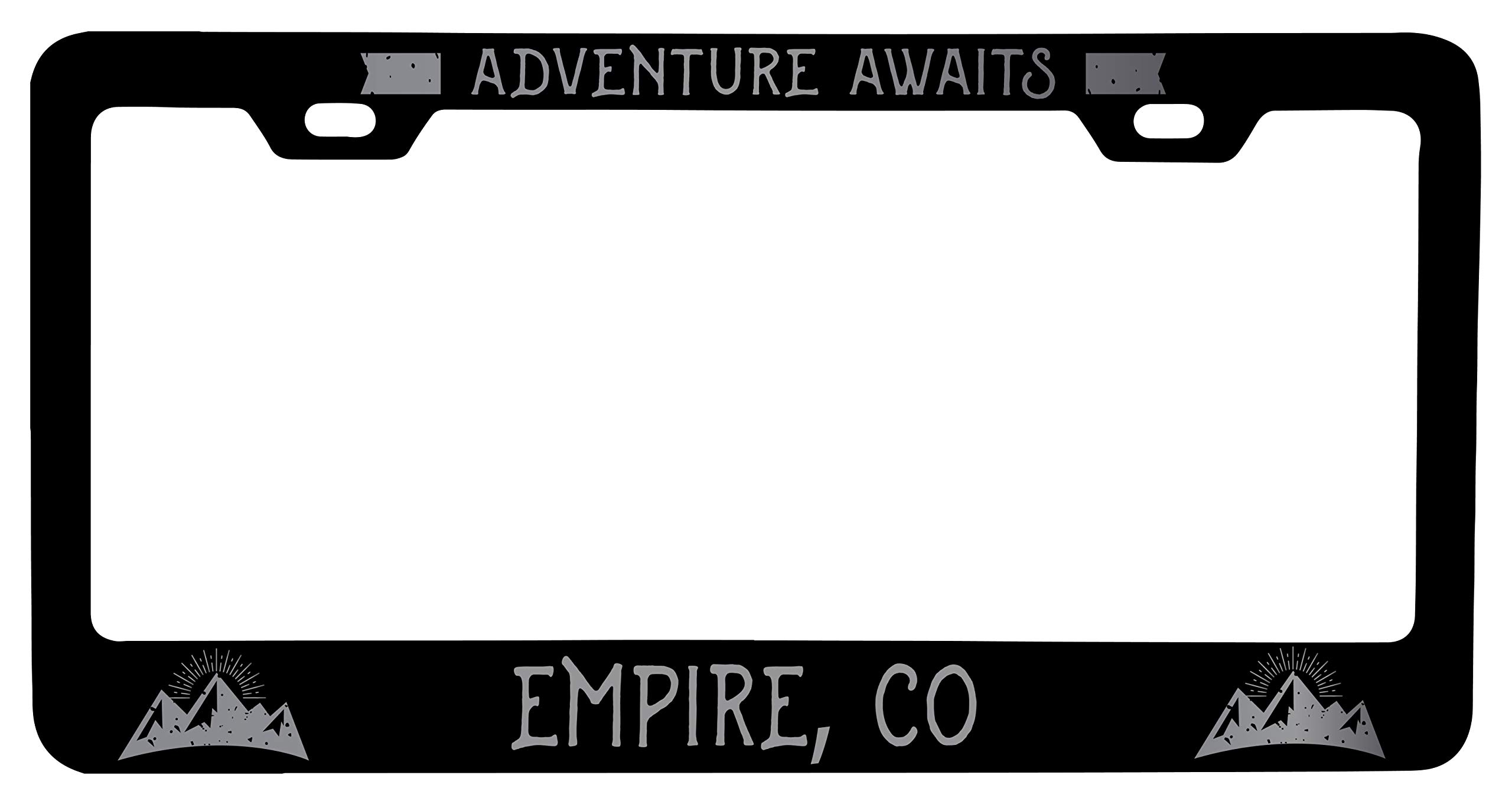Empire Colorado Laser Etched Vanity Black Metal License Plate Frame - Personalized Car Accessory for Trucks & SUVs - Perfect for Gifts & State Pride