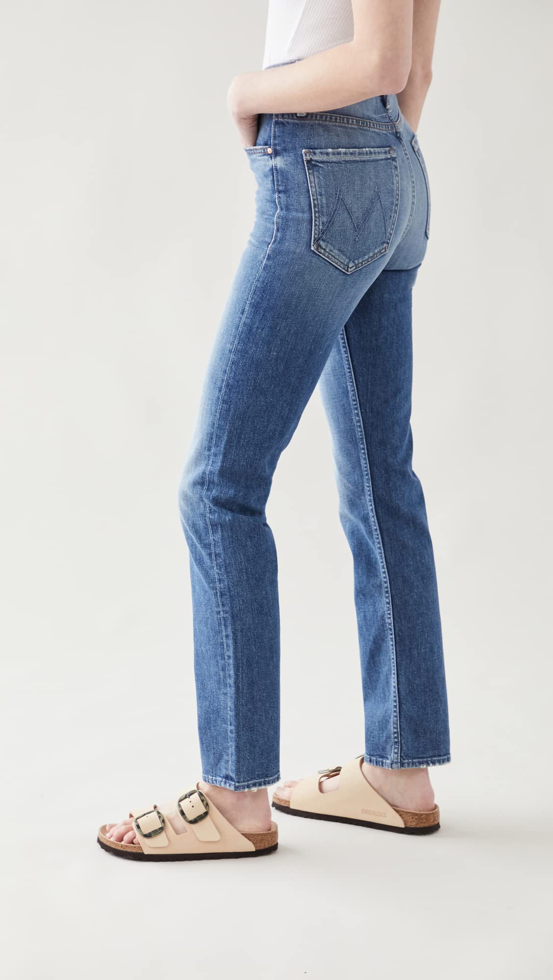 MOTHER Women's High Waist Distressed Crop Jeans - Trendy Ripped Denim Pants for Casual Wear & Street Style Outfits