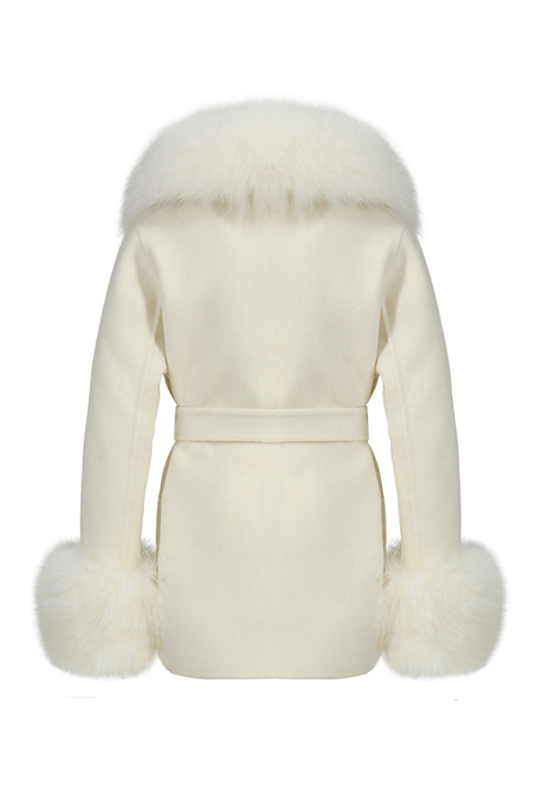 Susanna Chow Girls Mini Jojo Cashmere Fur Coat - Soft & Warm Winter Jacket for Toddler Girls - Perfect for Holiday Photos, Christmas Gifts & Outdoor Play