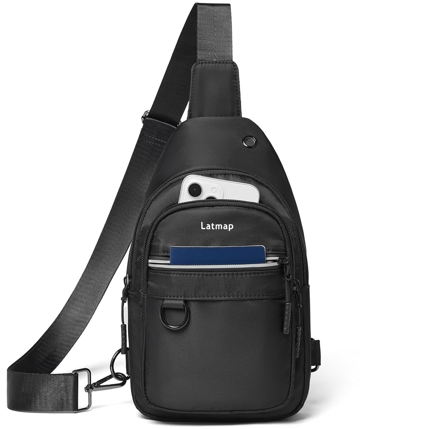 Reflective Sling Backpack for Women & Men - Crossbody Chest Bag, Fanny Pack for Travel, Hiking, Running | Lightweight Daypack for Outdoor Activities, Commuting & Daily Use (Black)