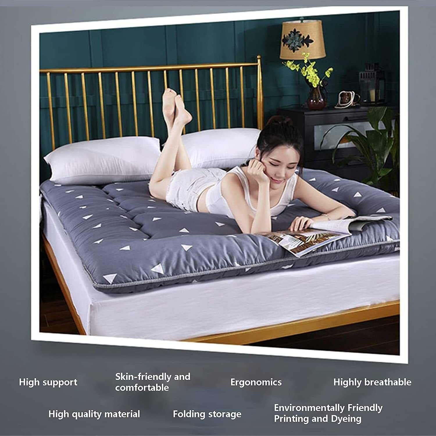 Japanese Floor Mattress Futon - Foldable Thickened Tatami Mat for Camping, Travel & Home Use - Portable Sleeping Mat for Adults & Kids (120x200cm) - Perfect for Guest Beds, Camping Trips & Kids' Rooms