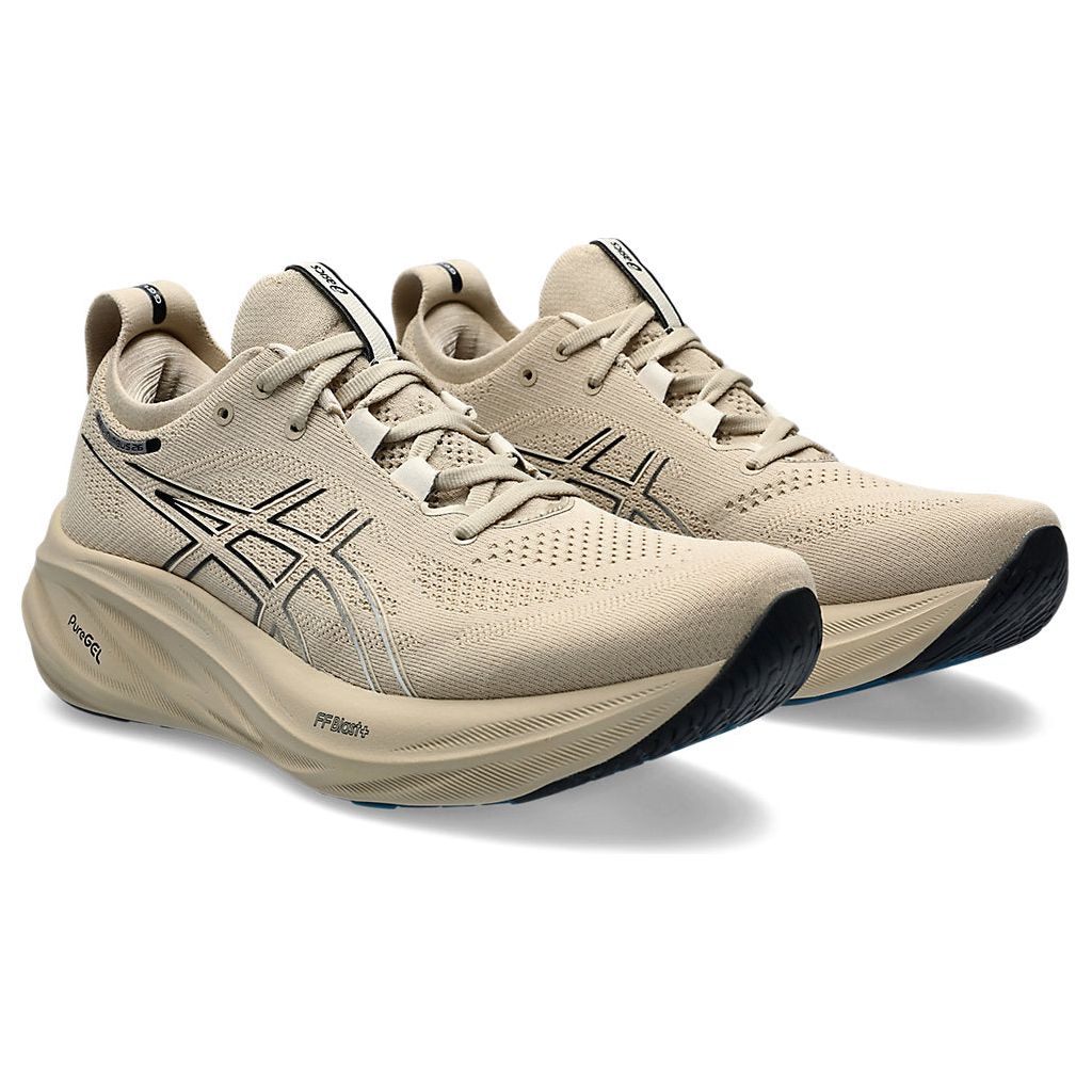 ASICS Men's Gel-Nimbus 26 Running Shoes - Feather Grey/Black - Premium Cushioned Sneakers for Long-Distance Running & Marathon Training