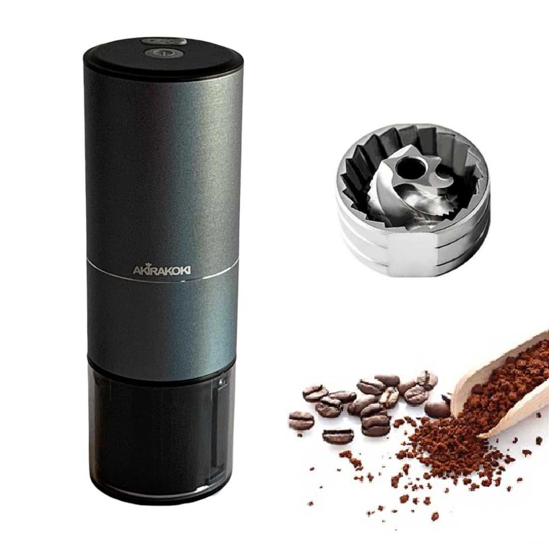 Premium Electric Burr Coffee Grinder - Adjustable Grind Settings, Portable Stainless Steel Conical Burr Mill for Coffee Beans & Spices | USB Rechargeable | Perfect for Home, Office & Travel Brewing