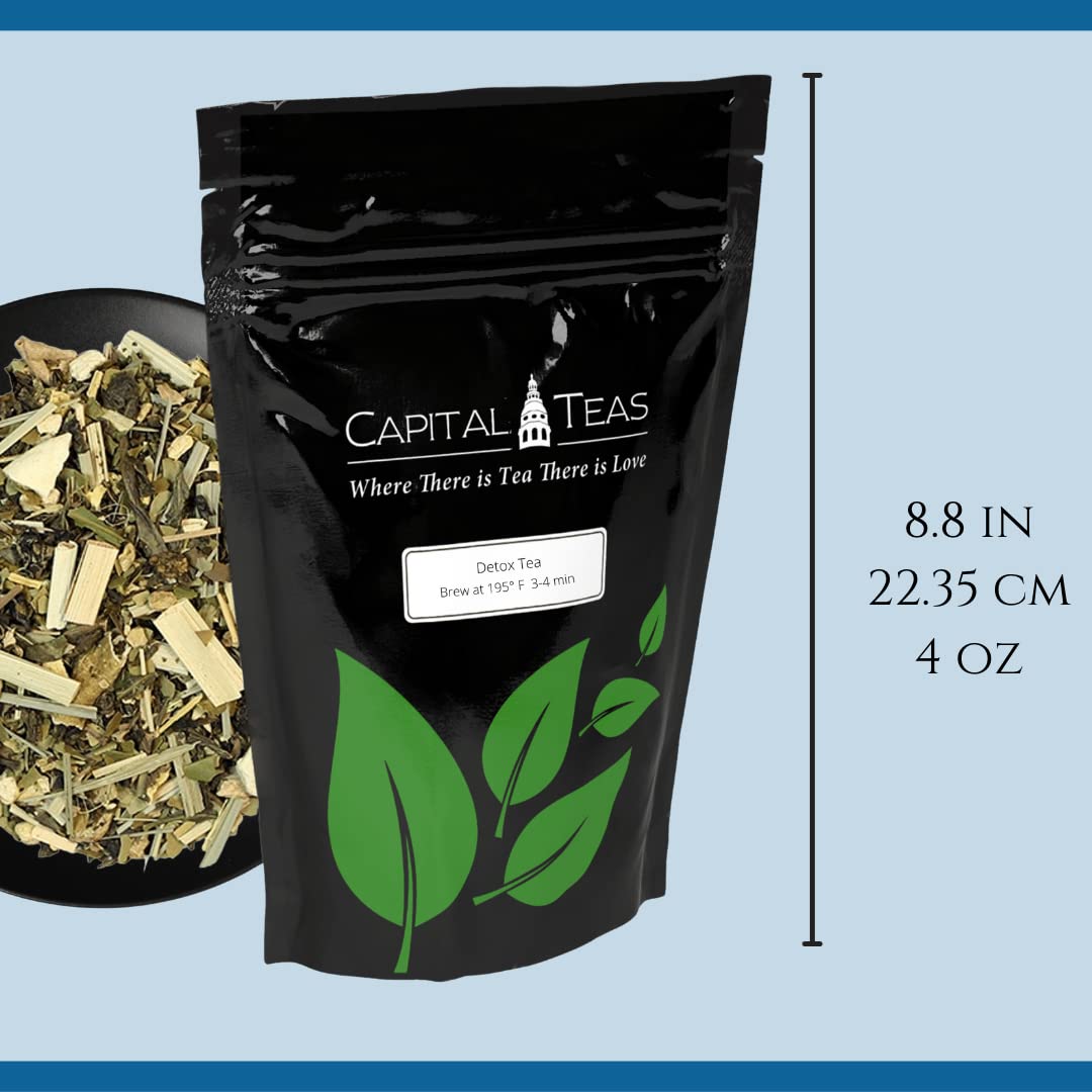 Organic Detox Tea Blend with Green Tea, Yerba Mate, Gynostemma, Ginger & Lemongrass - Herbal Tea for Cleansing & Energy - 4oz Bag - Refreshing Citrus Flavor for Morning Boost & Wellness Routine