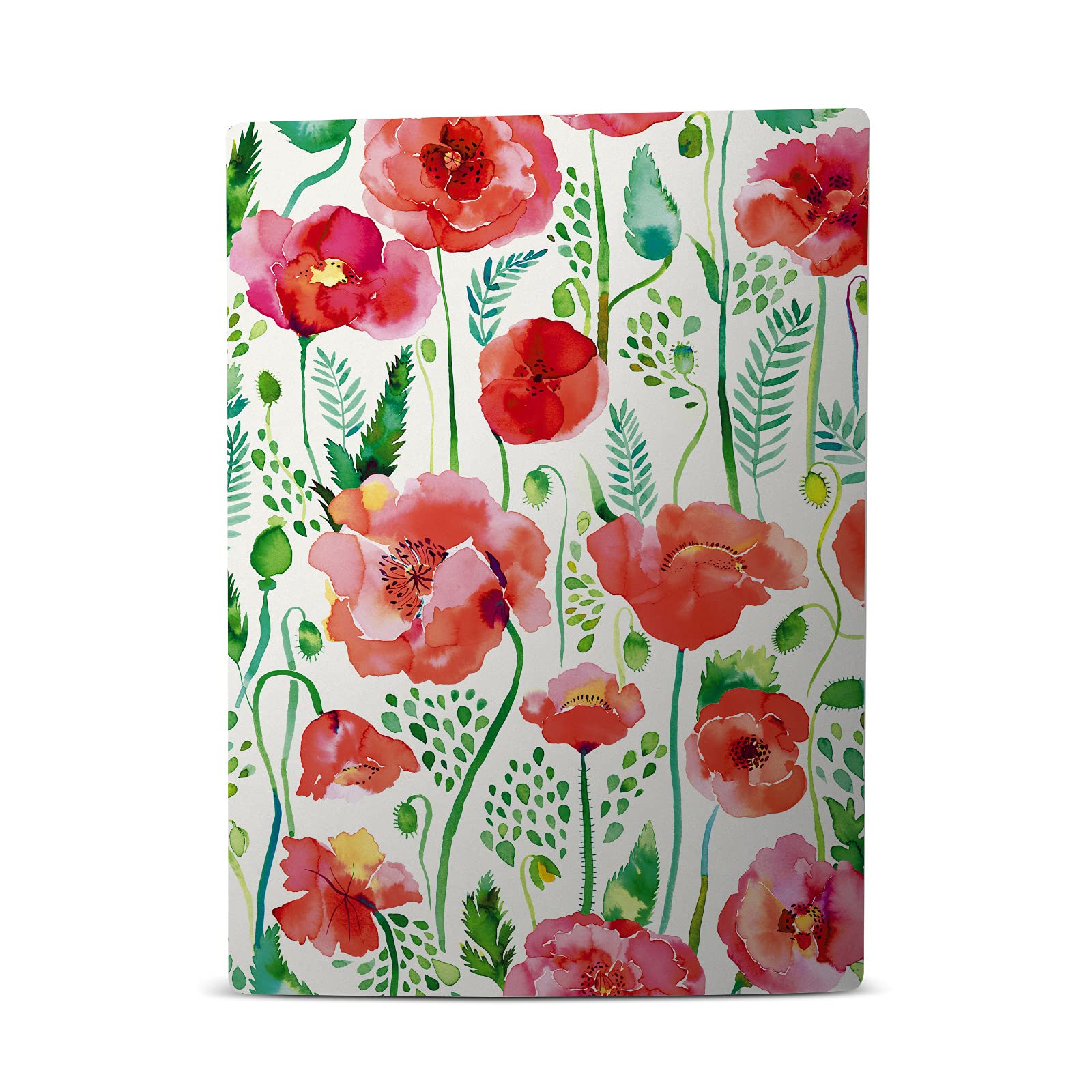 PS5 Disc Edition Skin - Ninola Red Flower Vinyl Decal for Gaming