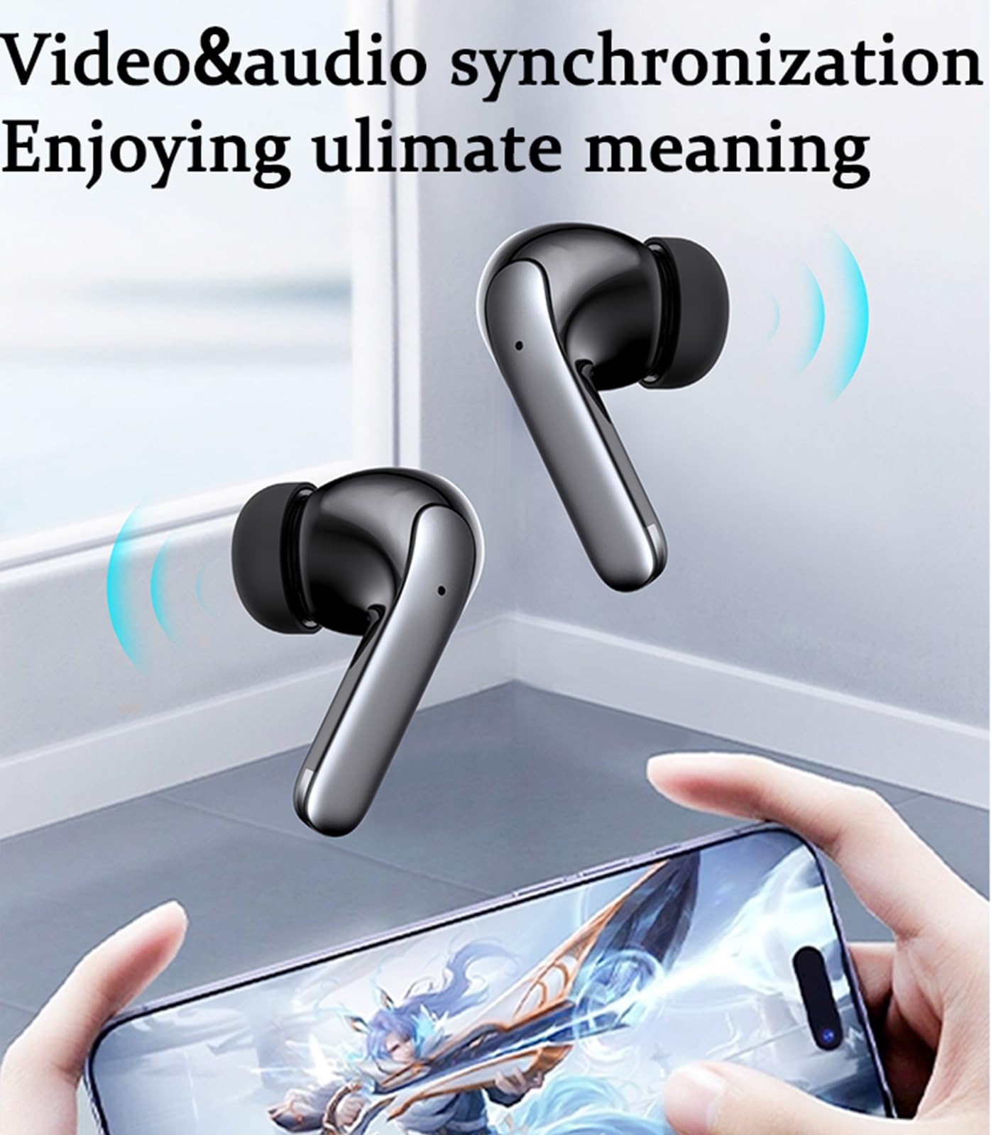 Wireless Bluetooth Headphones - 40H Playtime, LED Power Display Charging Case, IPX5 Waterproof Earbuds with Mic for Phone Calls, Gaming, TV & Sports | Perfect for Workouts, Commuting & Travel