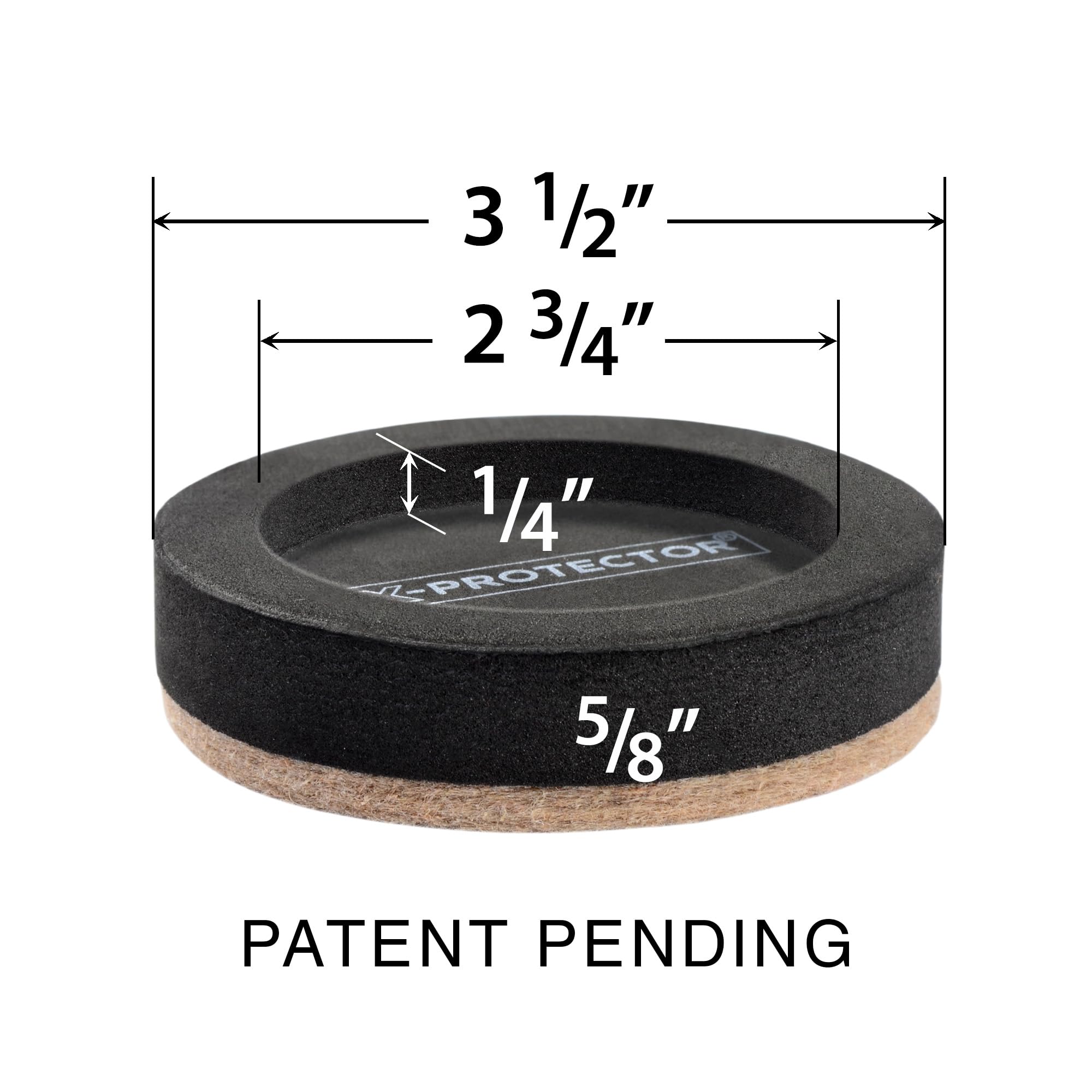 X-PROTECTOR 8-Piece Heavy Duty Felt Furniture Sliders for Hardwood Floors - 3.5