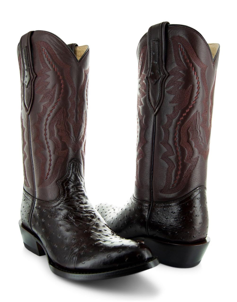 Soto Boots Men's Ostrich Print Cowboy Boots - Genuine Leather Western Boots for Men H7002 | Stylish Rodeo & Country Fashion Footwear for Casual Wear, Night Out and Western Events