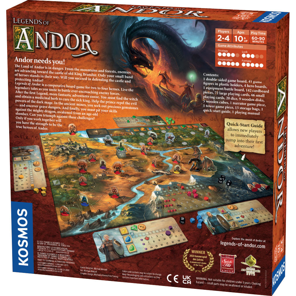 Legends of Andor Board Game - Fantasy Adventure Strategy Game for Adults & Teens - Perfect for Game Nights & Family Gatherings